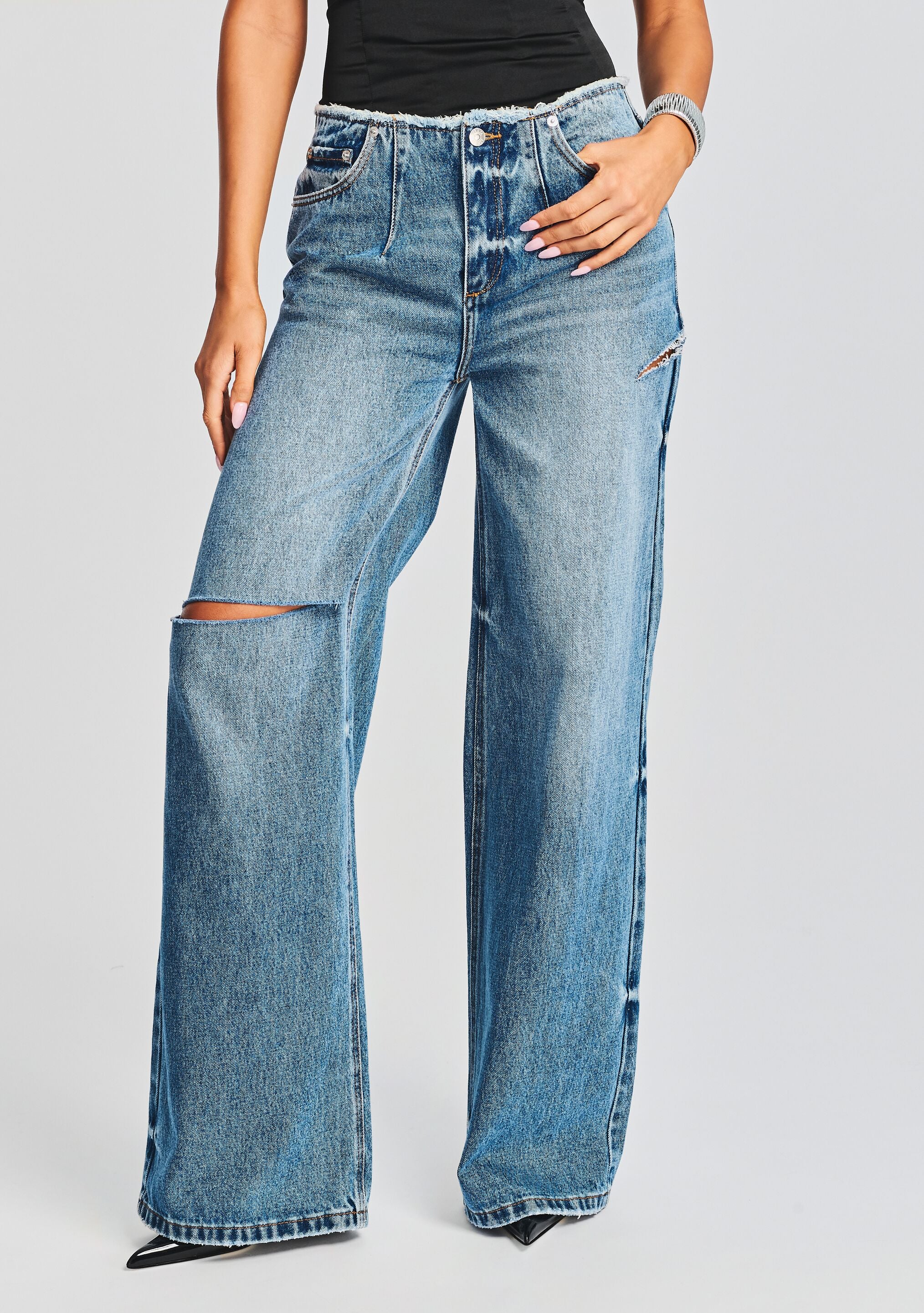 Aston Wide Leg Jean-Cup Shy