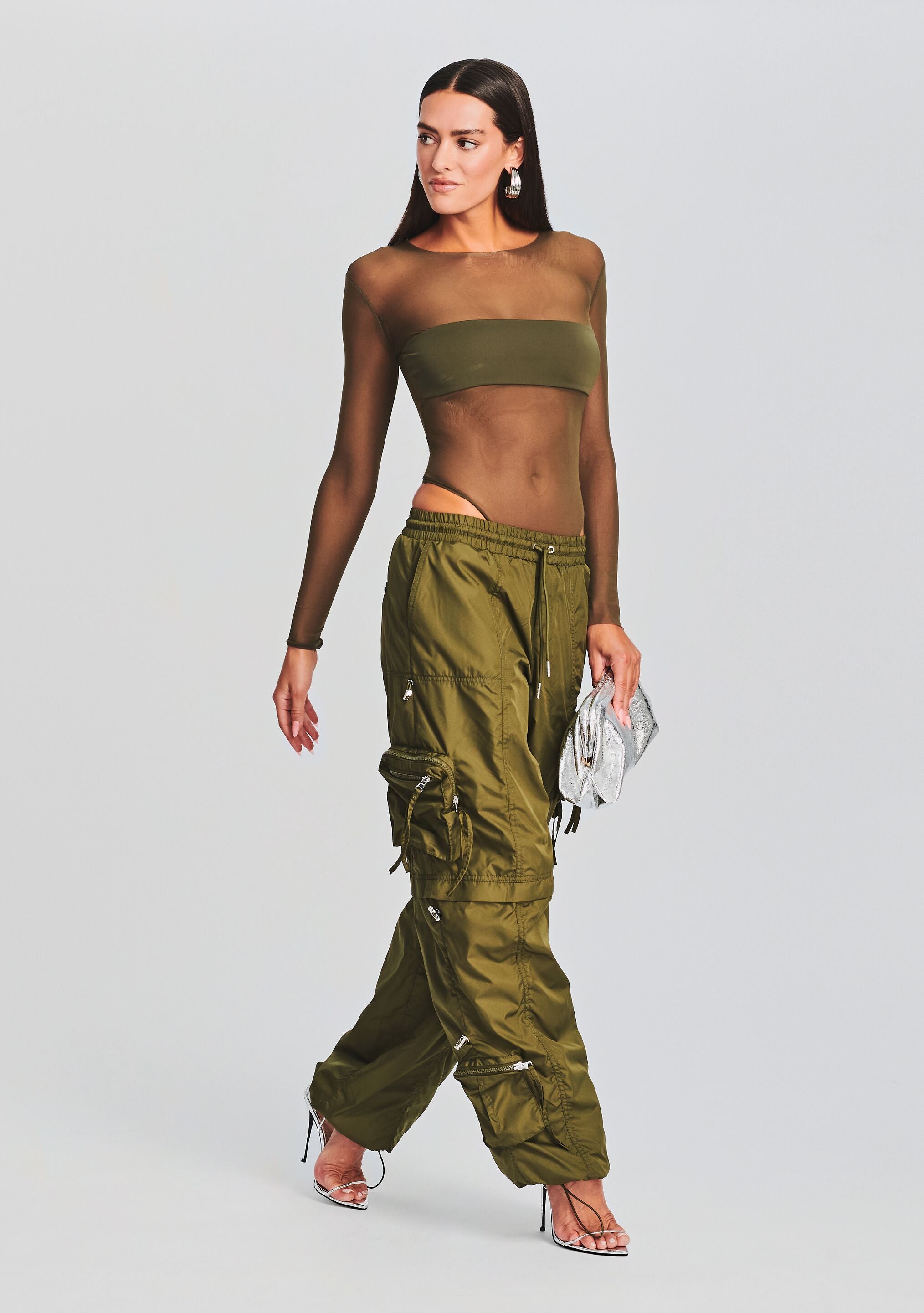 Alba Ruched Cargo Pant-Cup Shy
