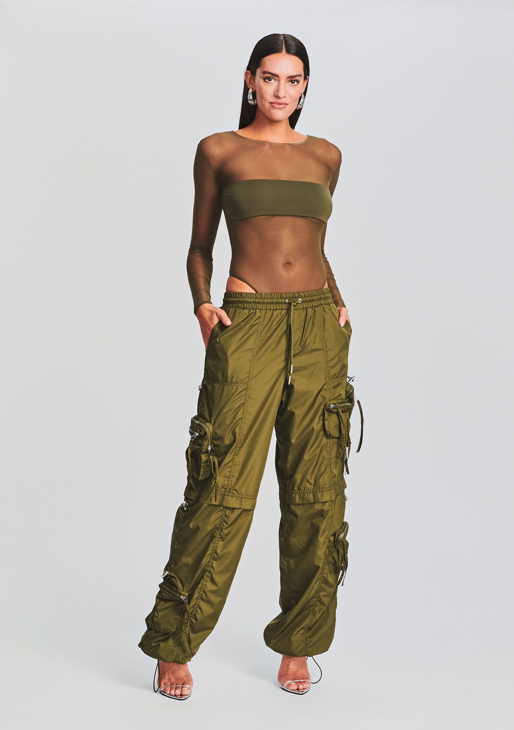Alba Ruched Cargo Pant-Cup Shy
