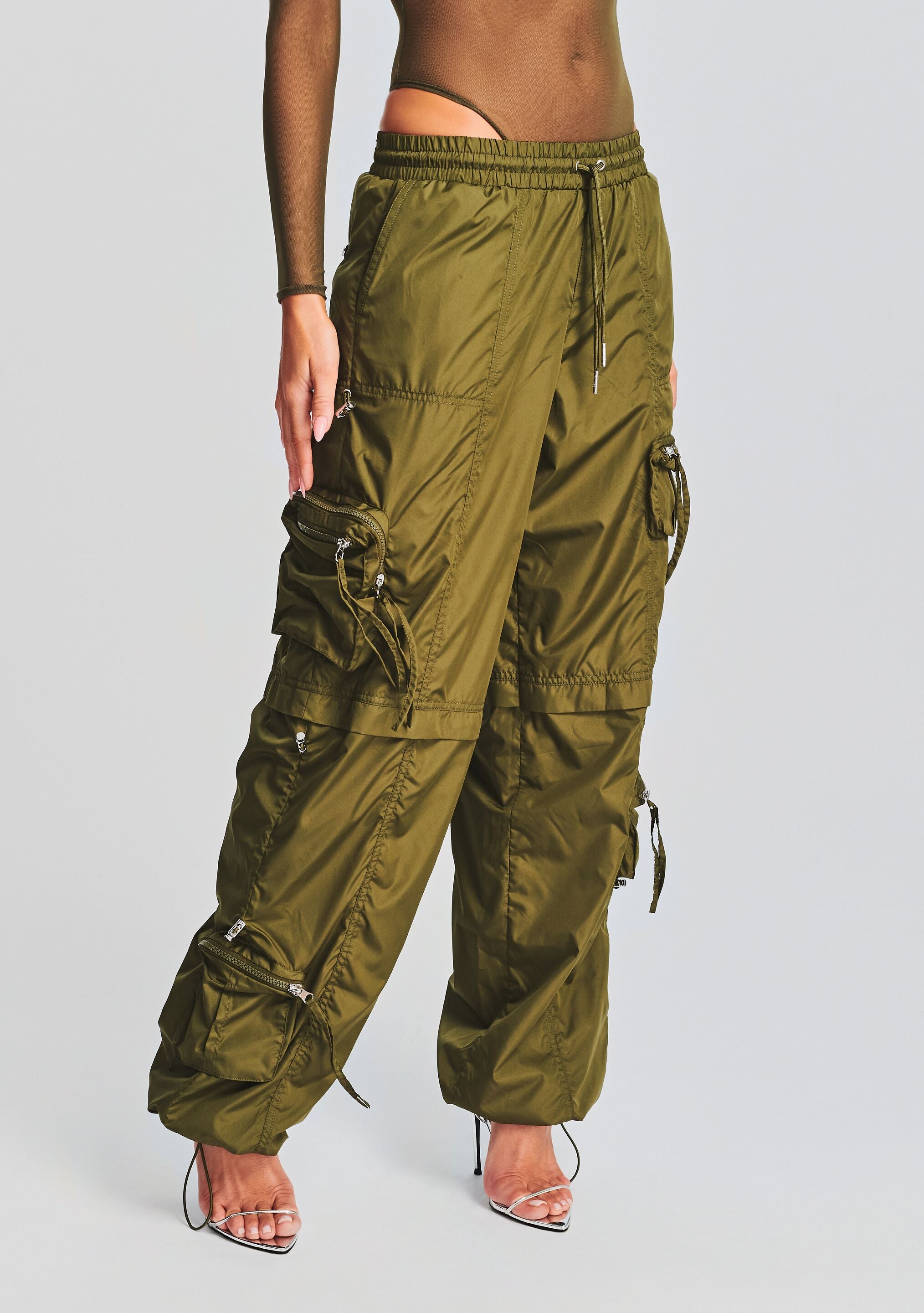 Alba Ruched Cargo Pant-Cup Shy