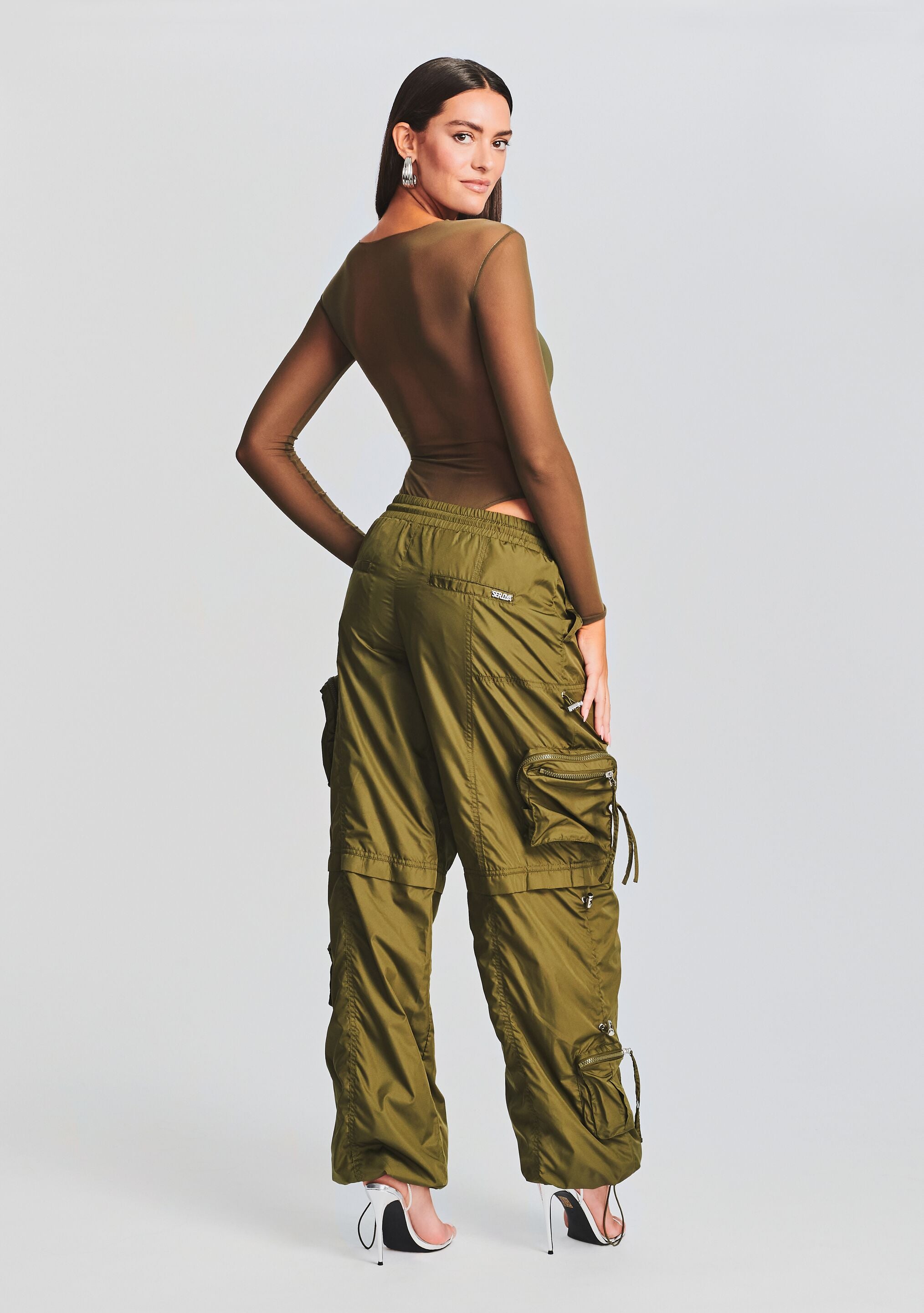 Alba Ruched Cargo Pant-Cup Shy