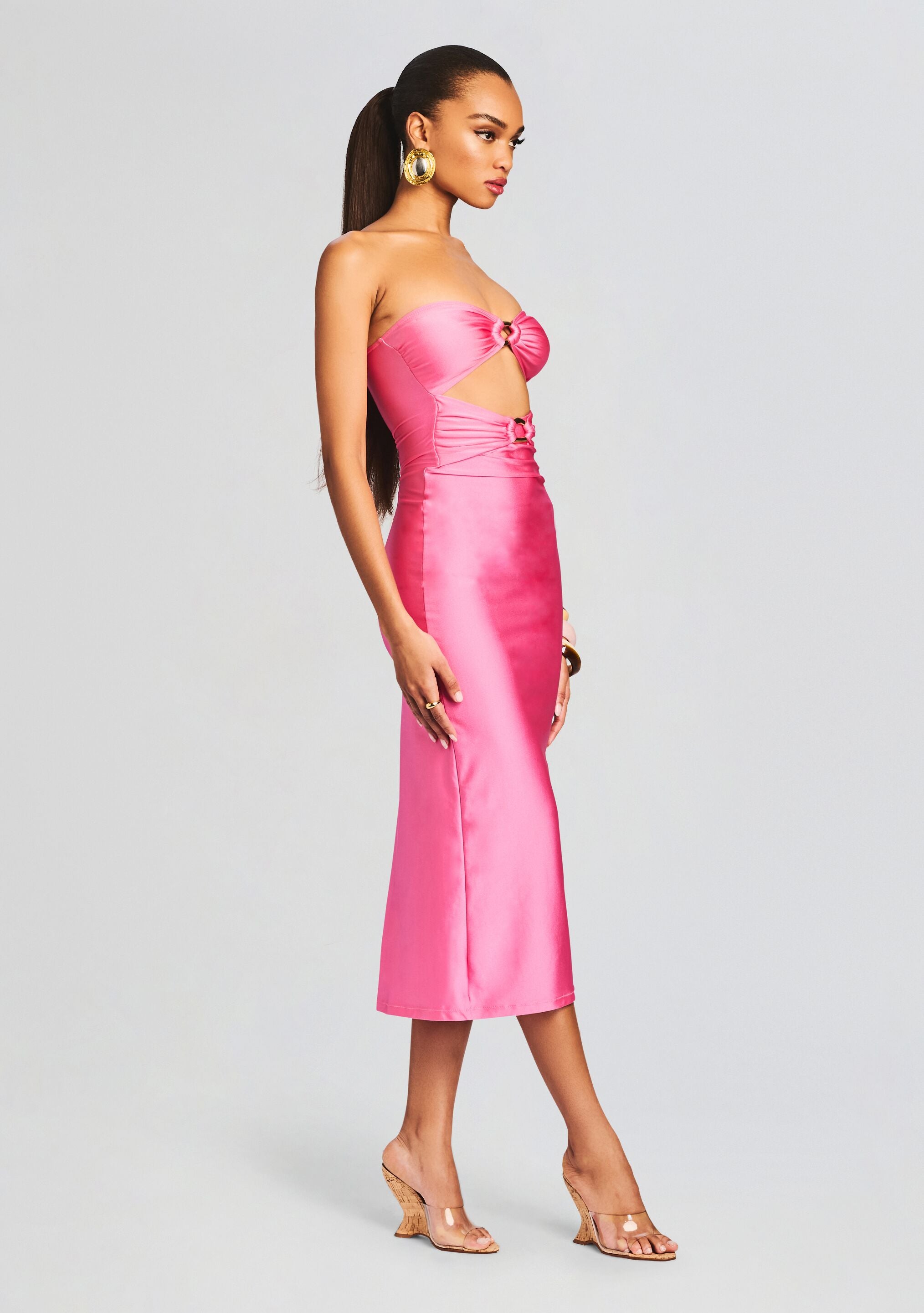 Ida Lycra Midi Dress-Cup Shy
