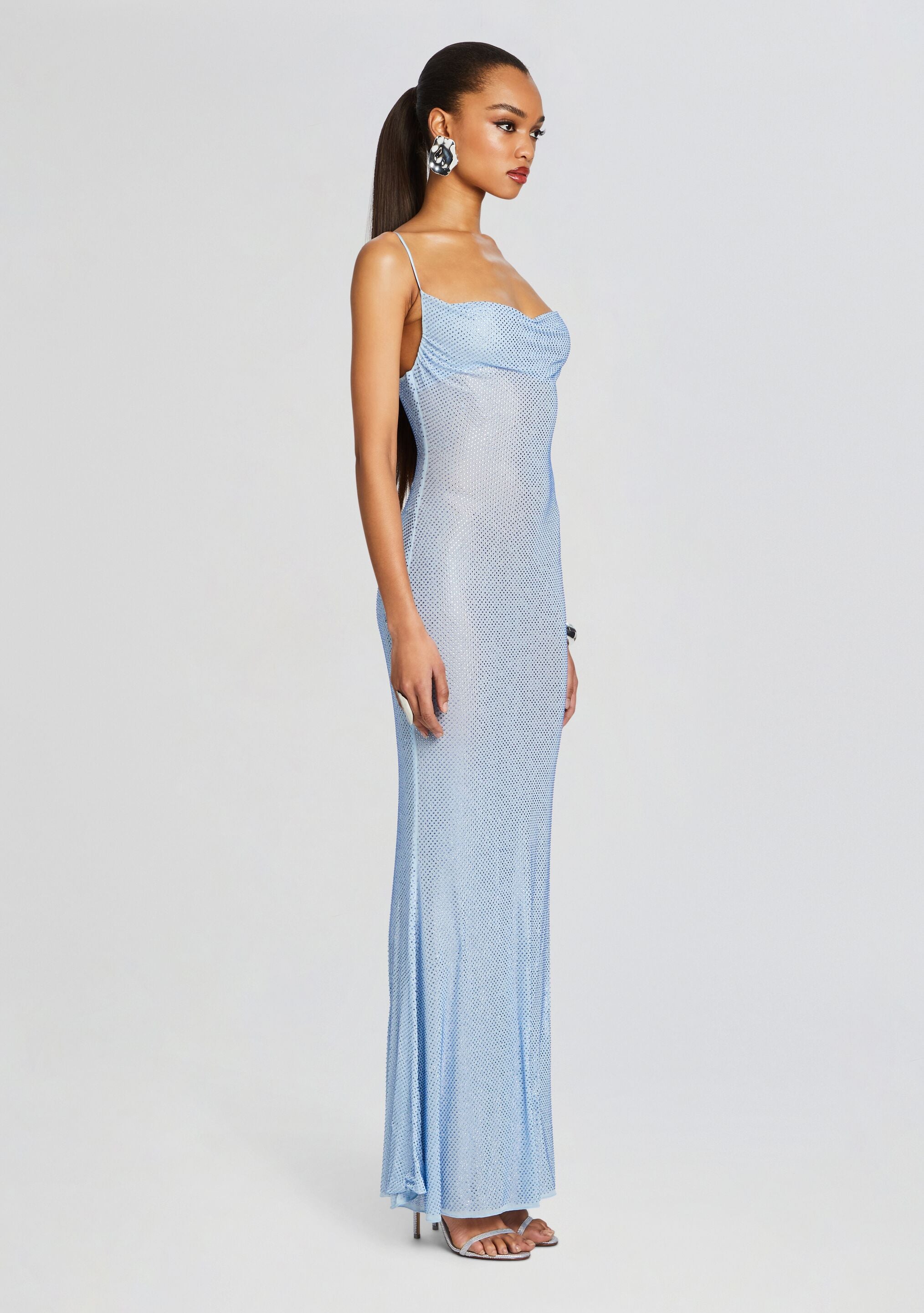 Shilo Embellished Silk Dress-Cup Shy