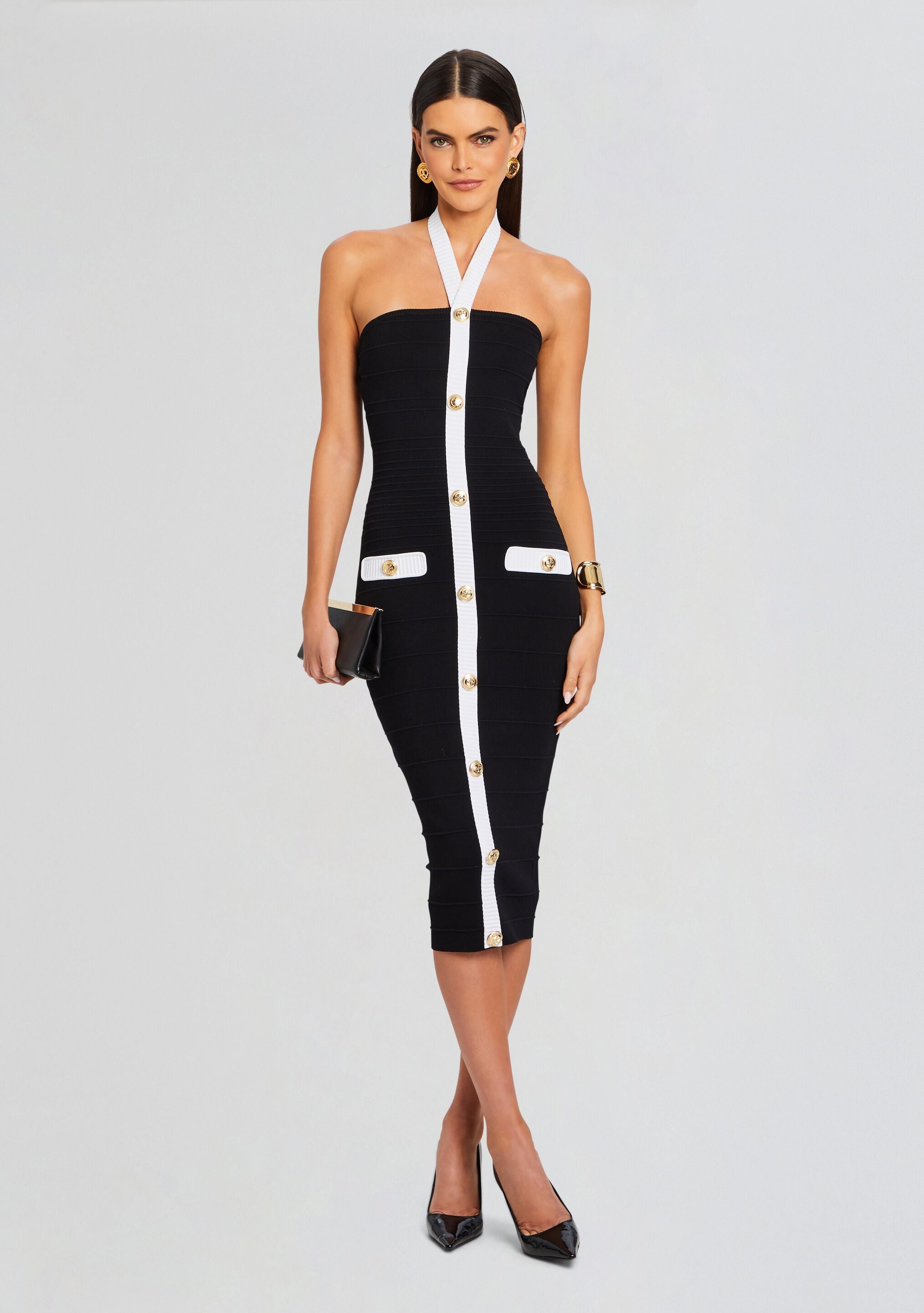 Sloane Bandage Knit Dress-Cup Shy
