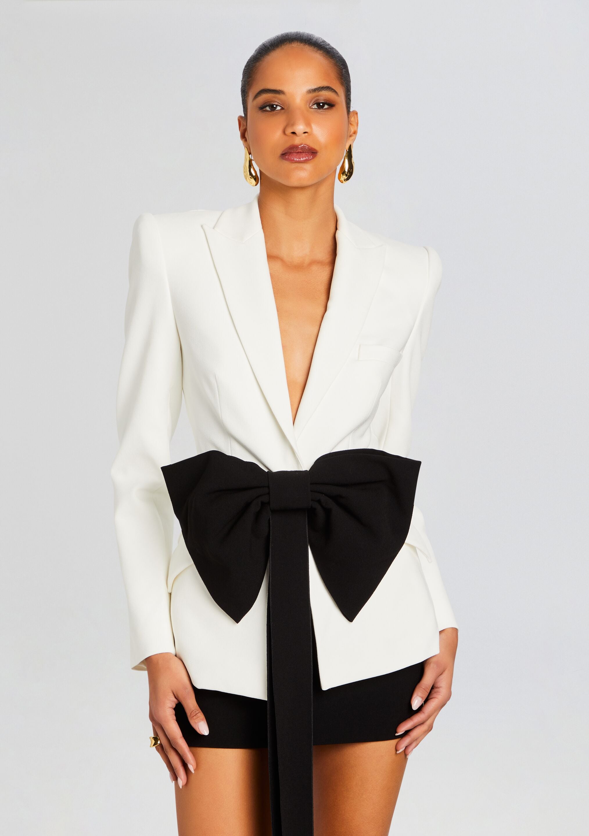 Sloan Structured Blazer With Detachable Bow-Cup Shy