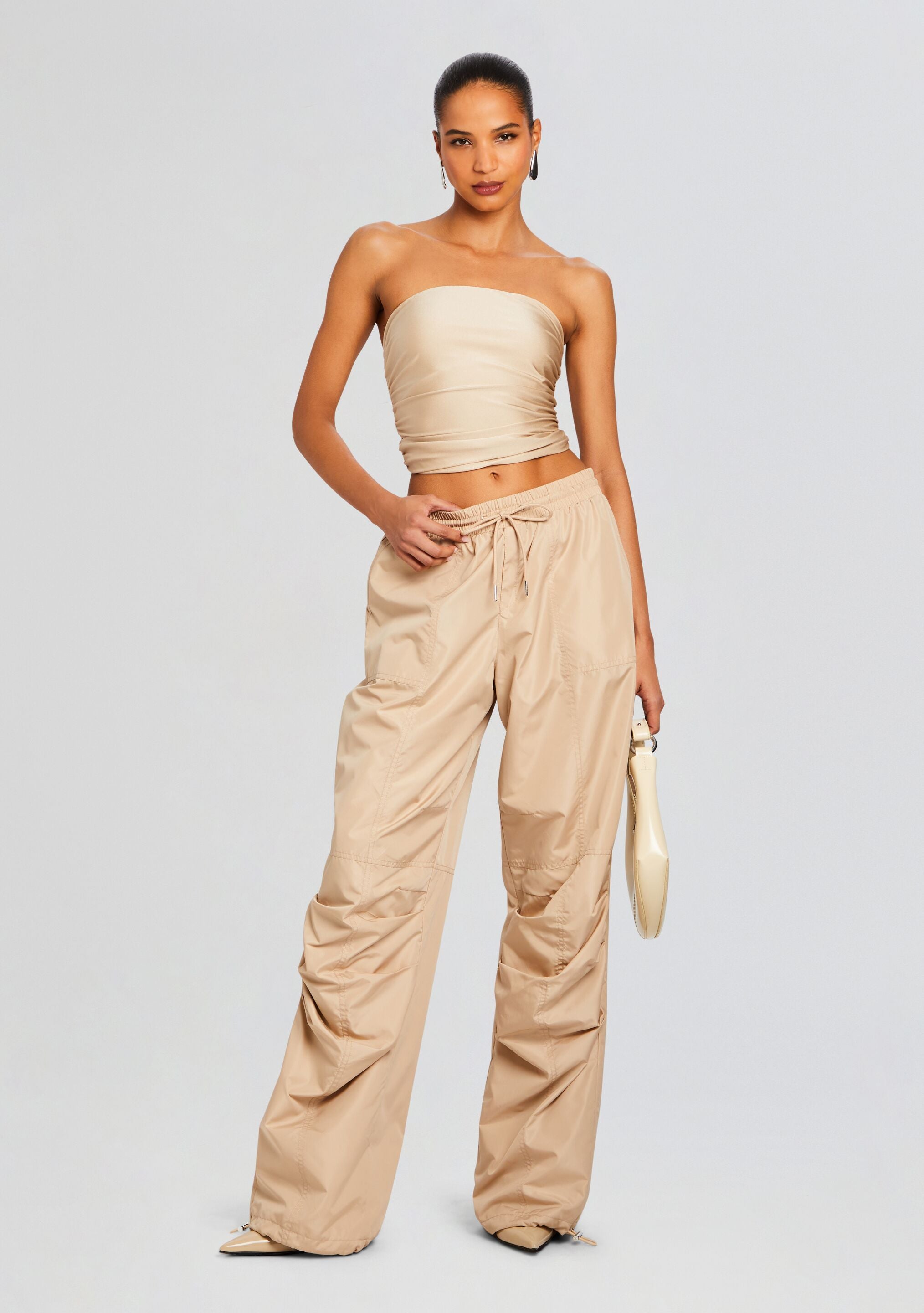 Adelia Ruched Cargo Pant-Cup Shy