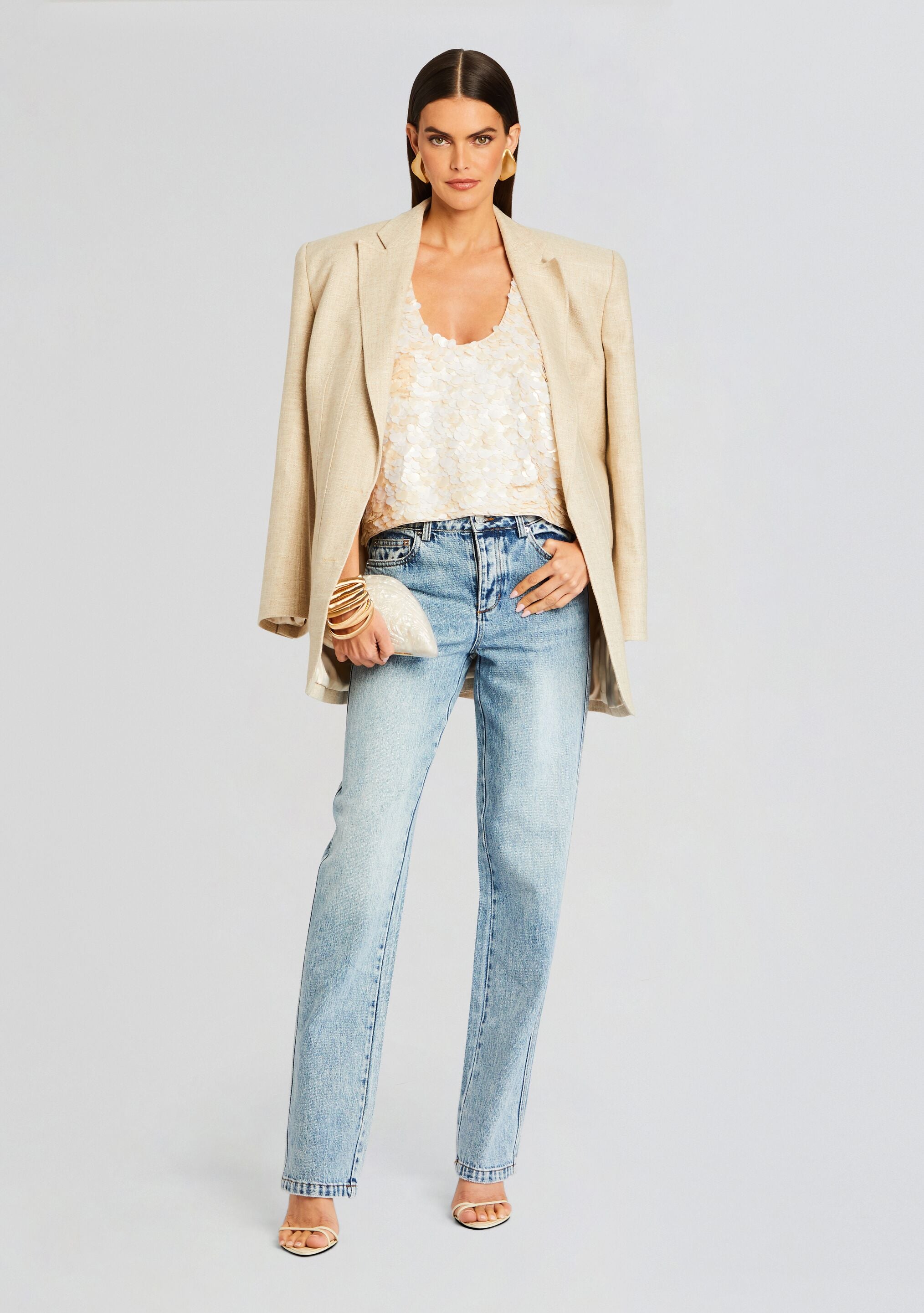 Clover Sequin Top-Cup Shy