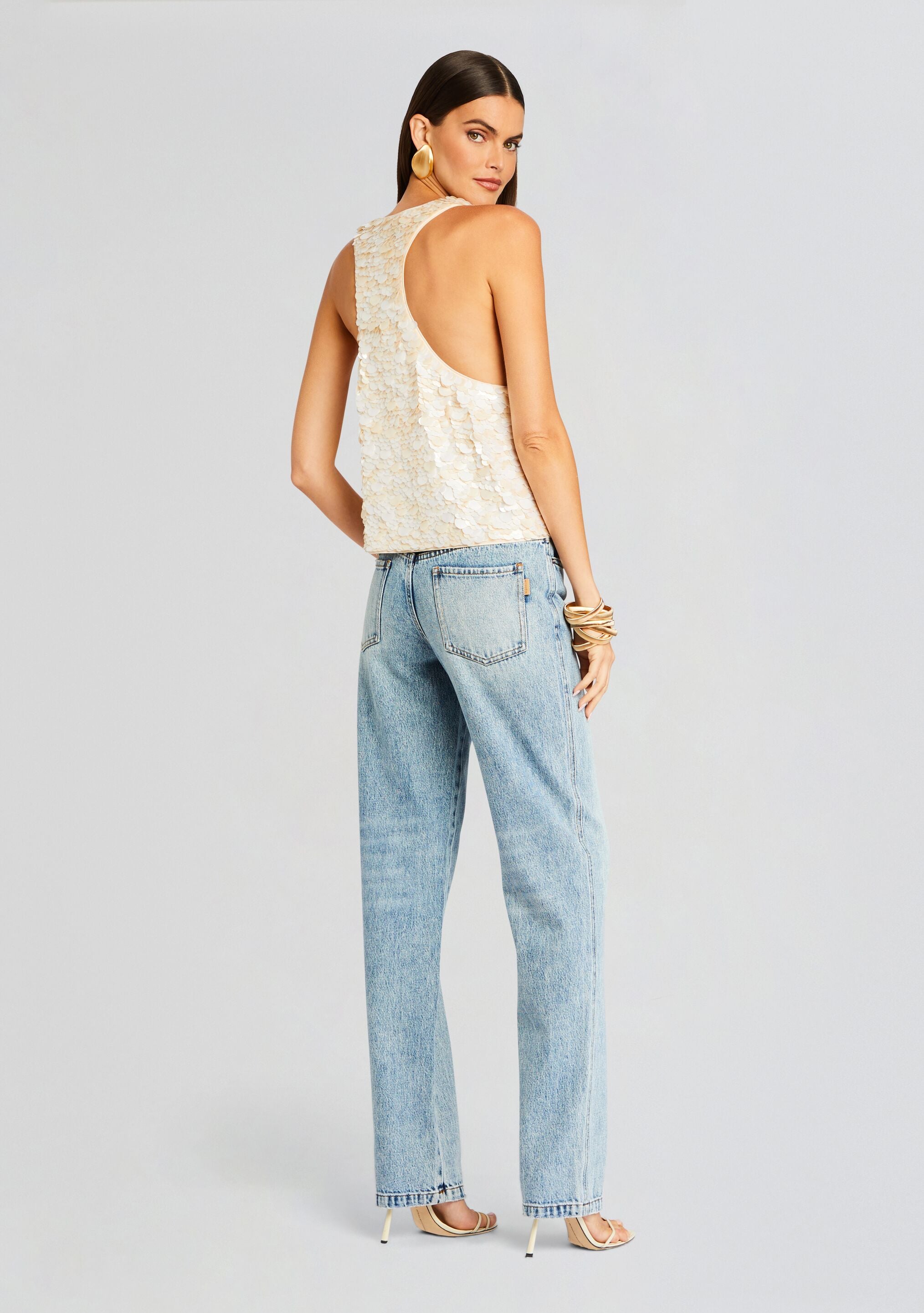 Clover Sequin Top-Cup Shy