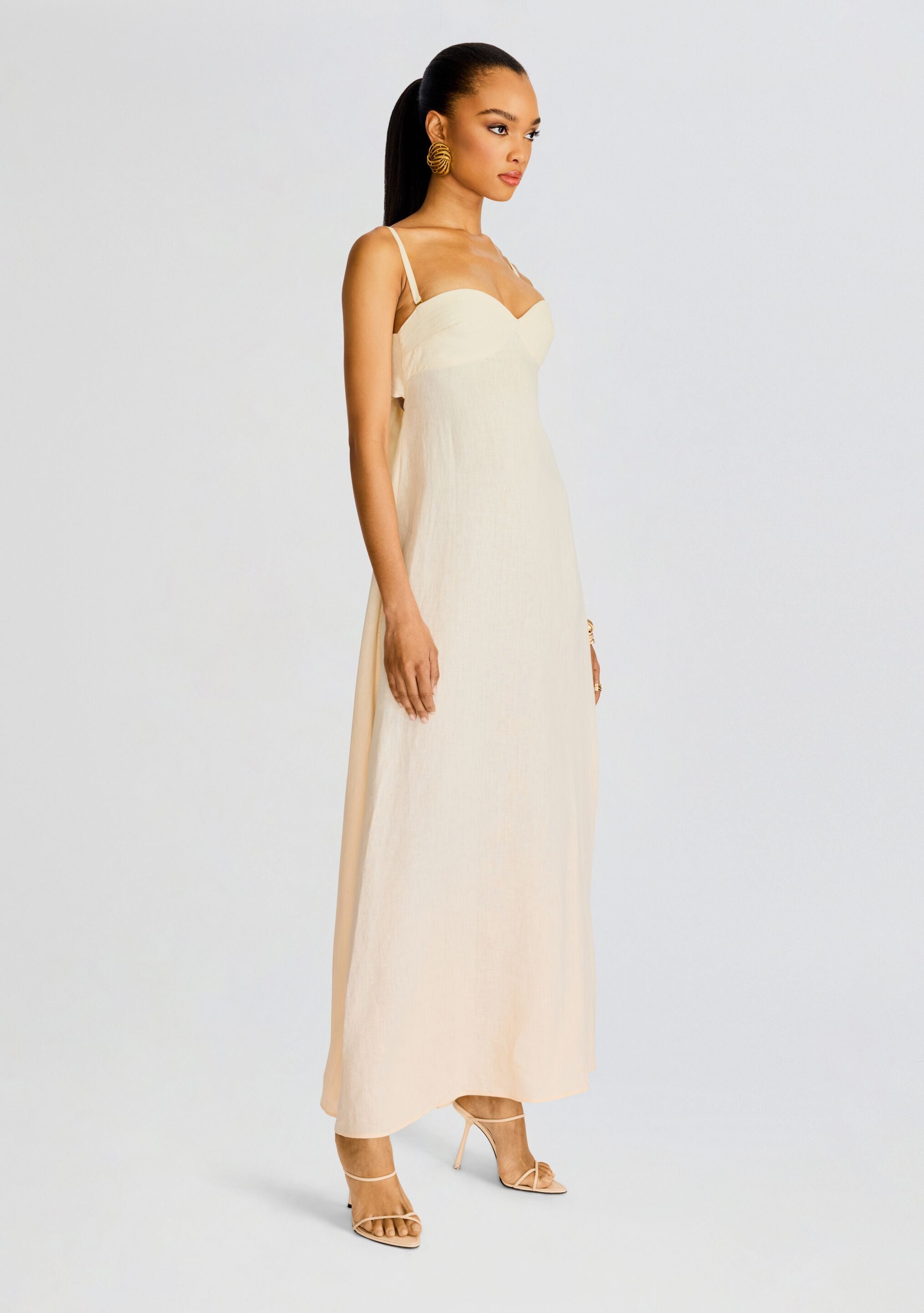 Violet Linen Maxi Dress-Cup Shy