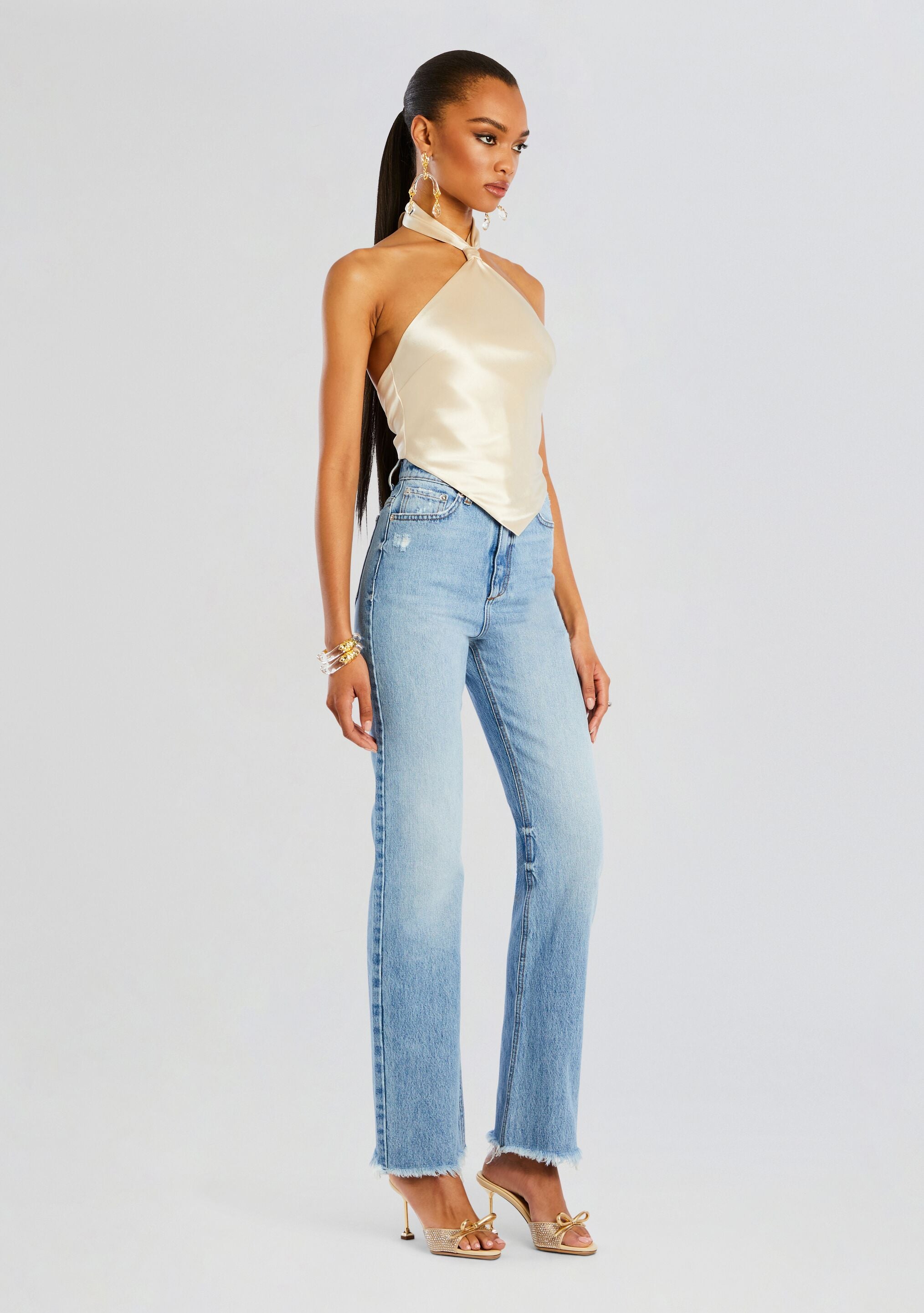 Brooklyn High Rise Straight Jean-Cup Shy