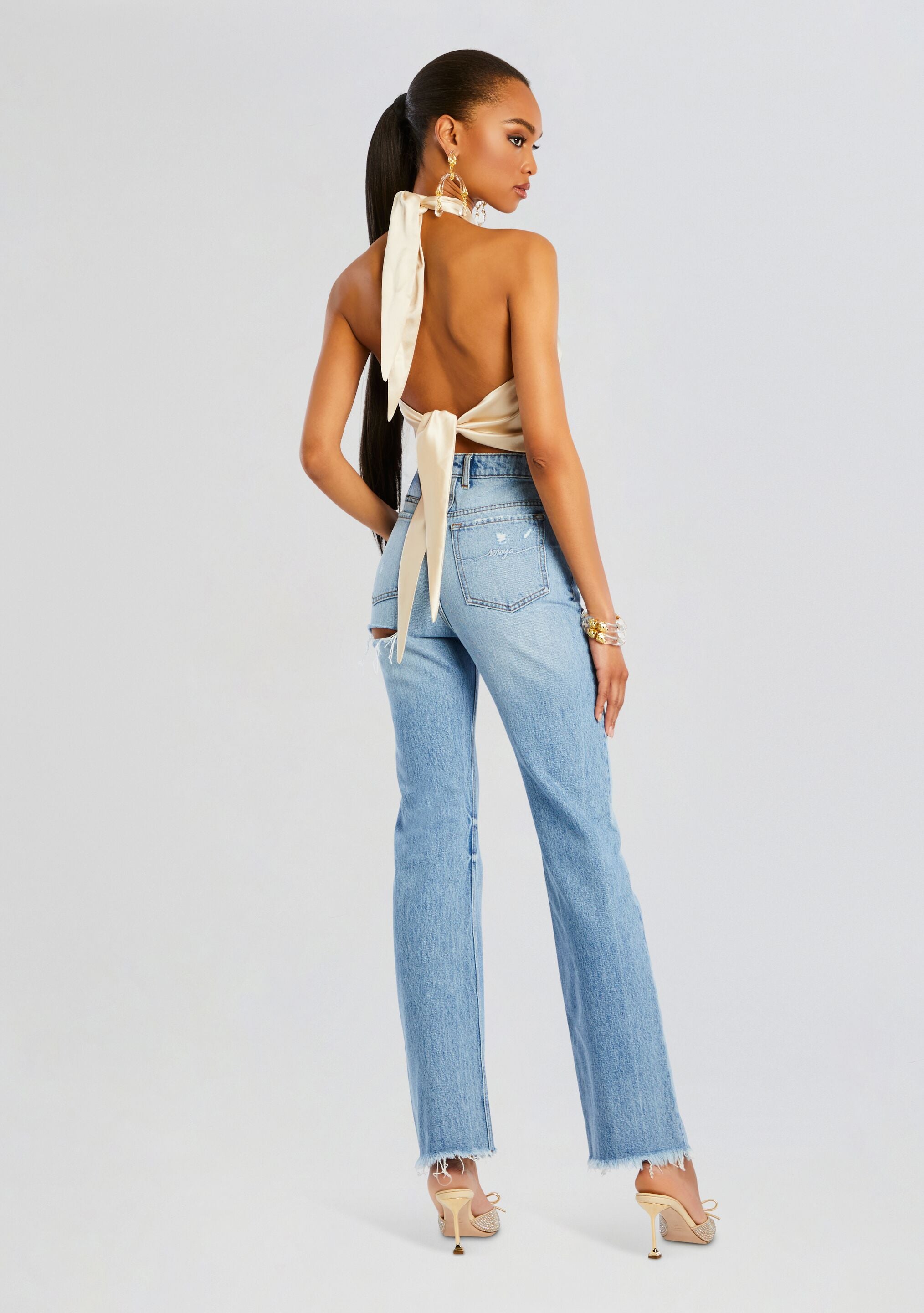 Brooklyn High Rise Straight Jean-Cup Shy