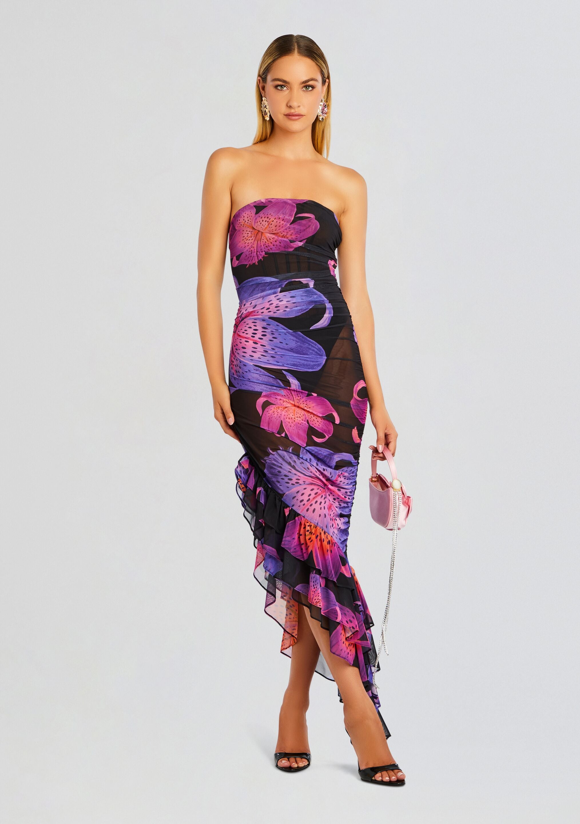Trista Mesh Dress-Cup Shy