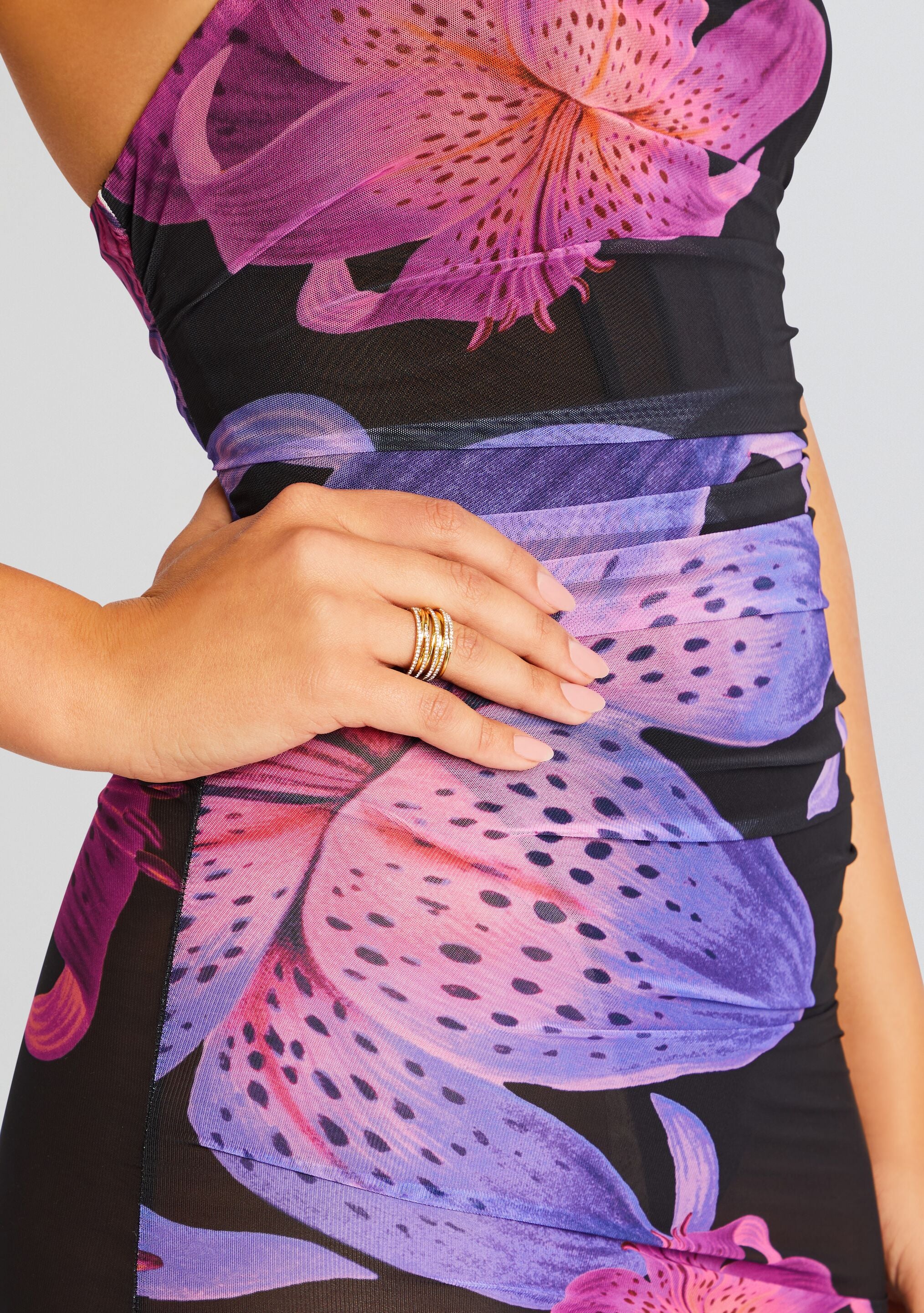 Trista Mesh Dress-Cup Shy