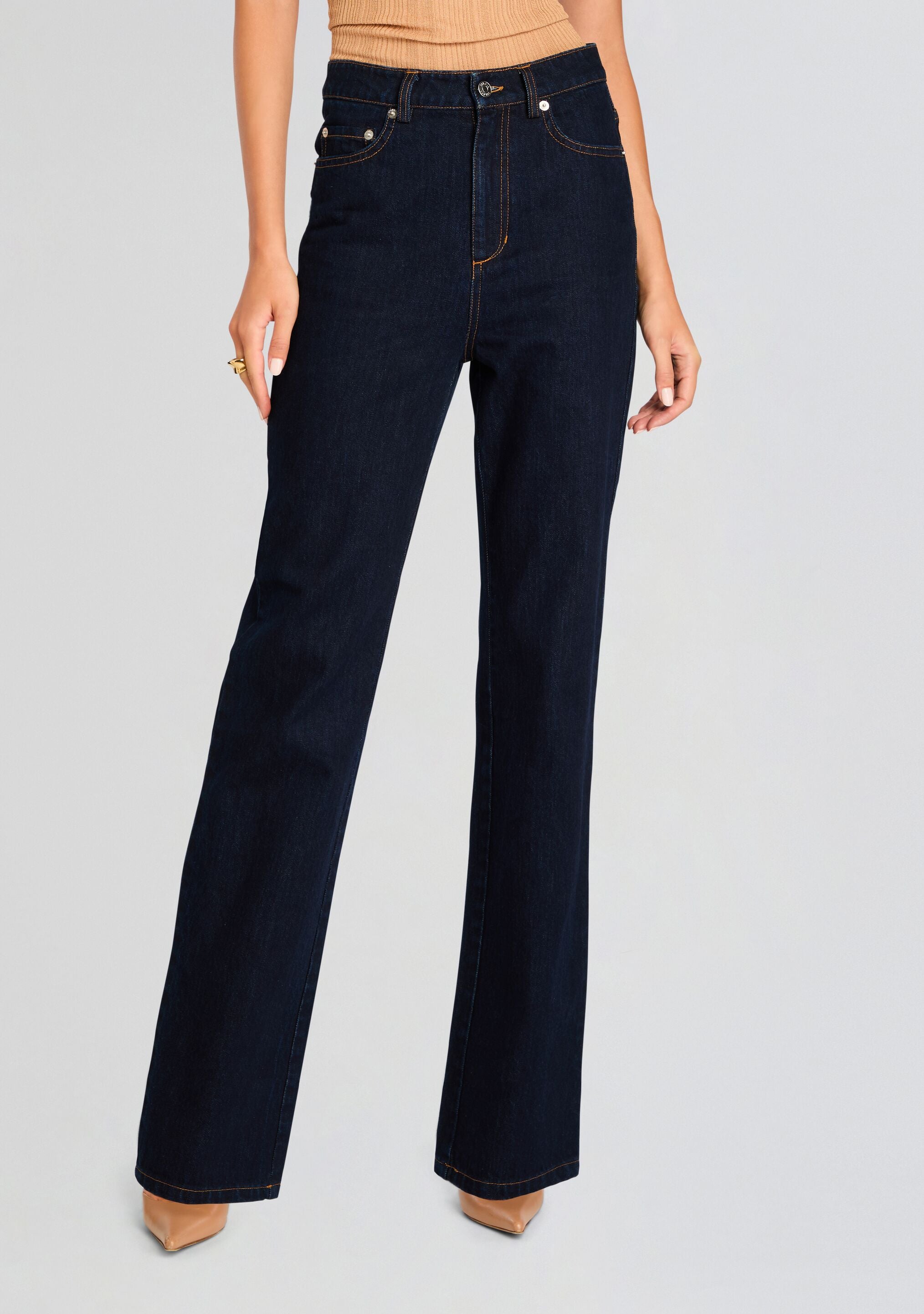 Brooklyn High Rise Straight Jean-Cup Shy