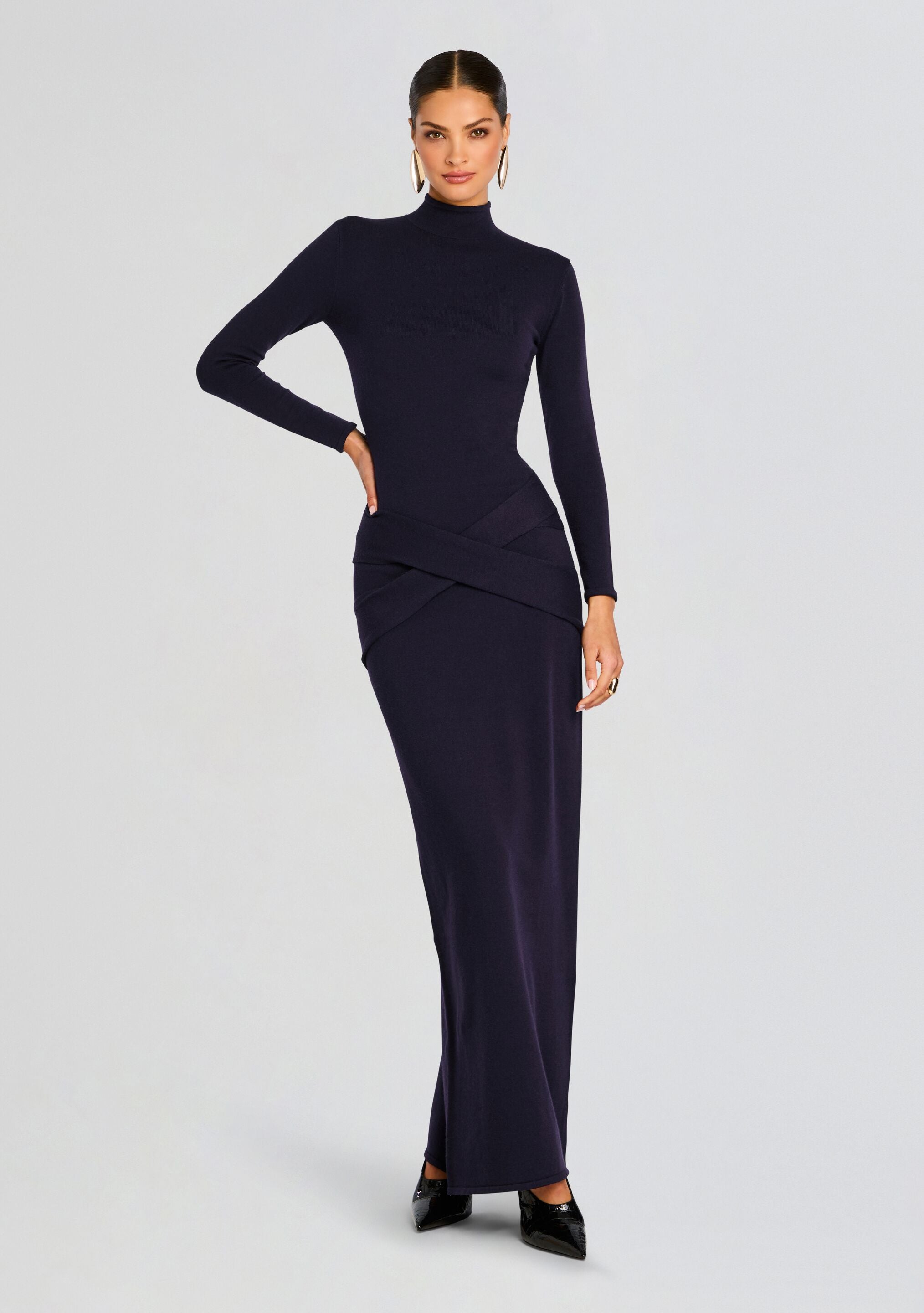 Melonie Knit Maxi Dress-Cup Shy