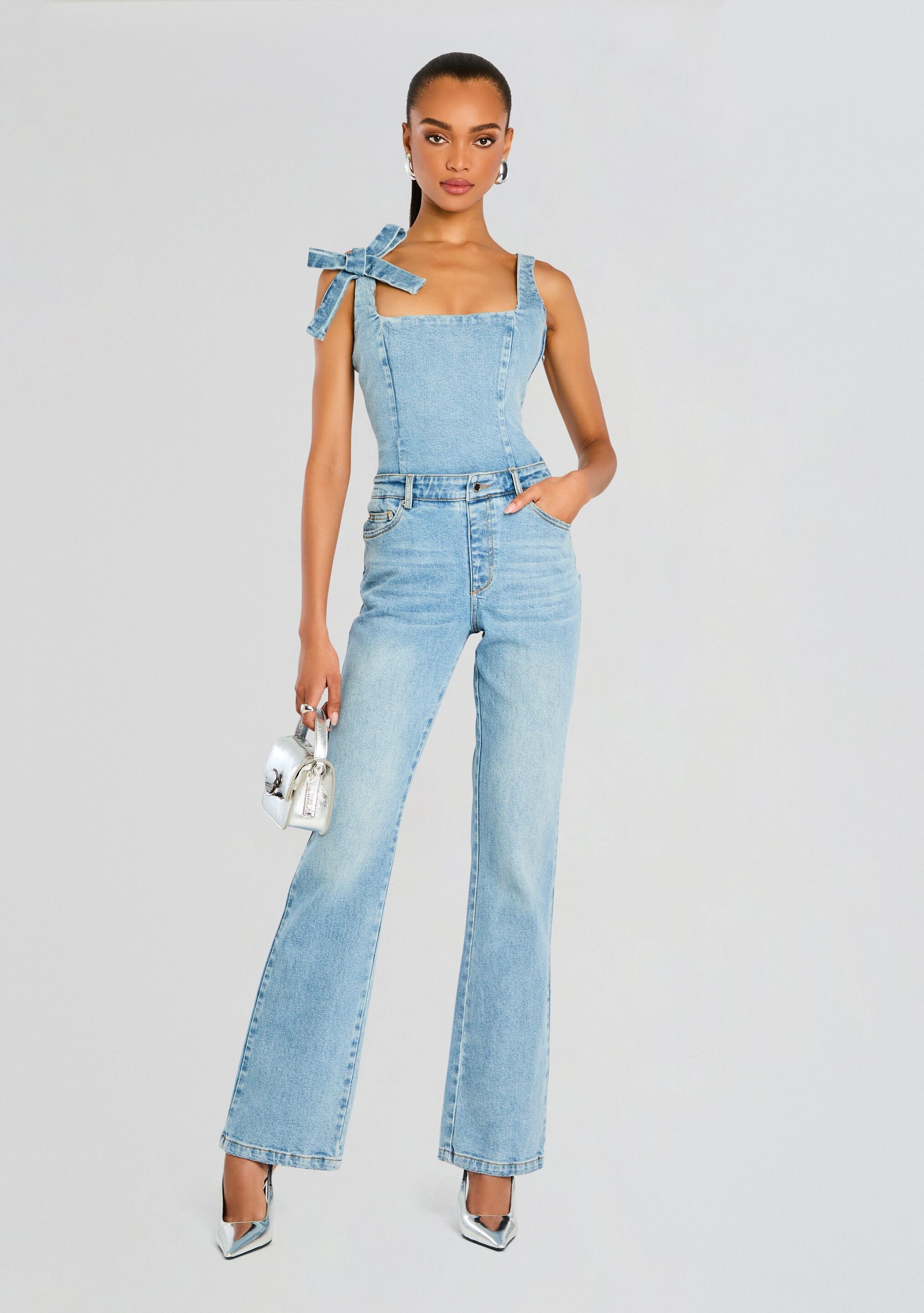 Dawson Denim Jumpsuit-Cup Shy