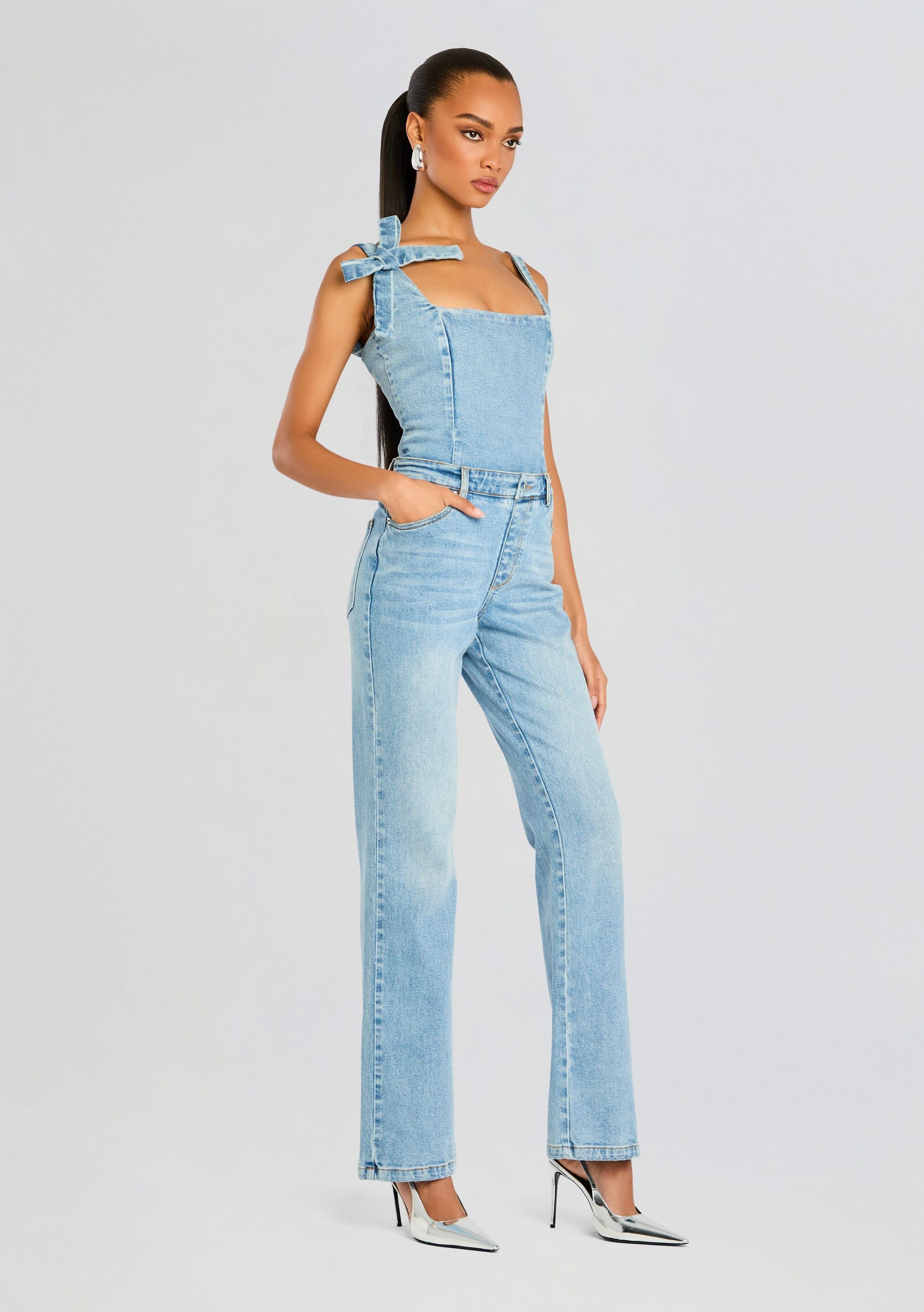 Dawson Denim Jumpsuit-Cup Shy