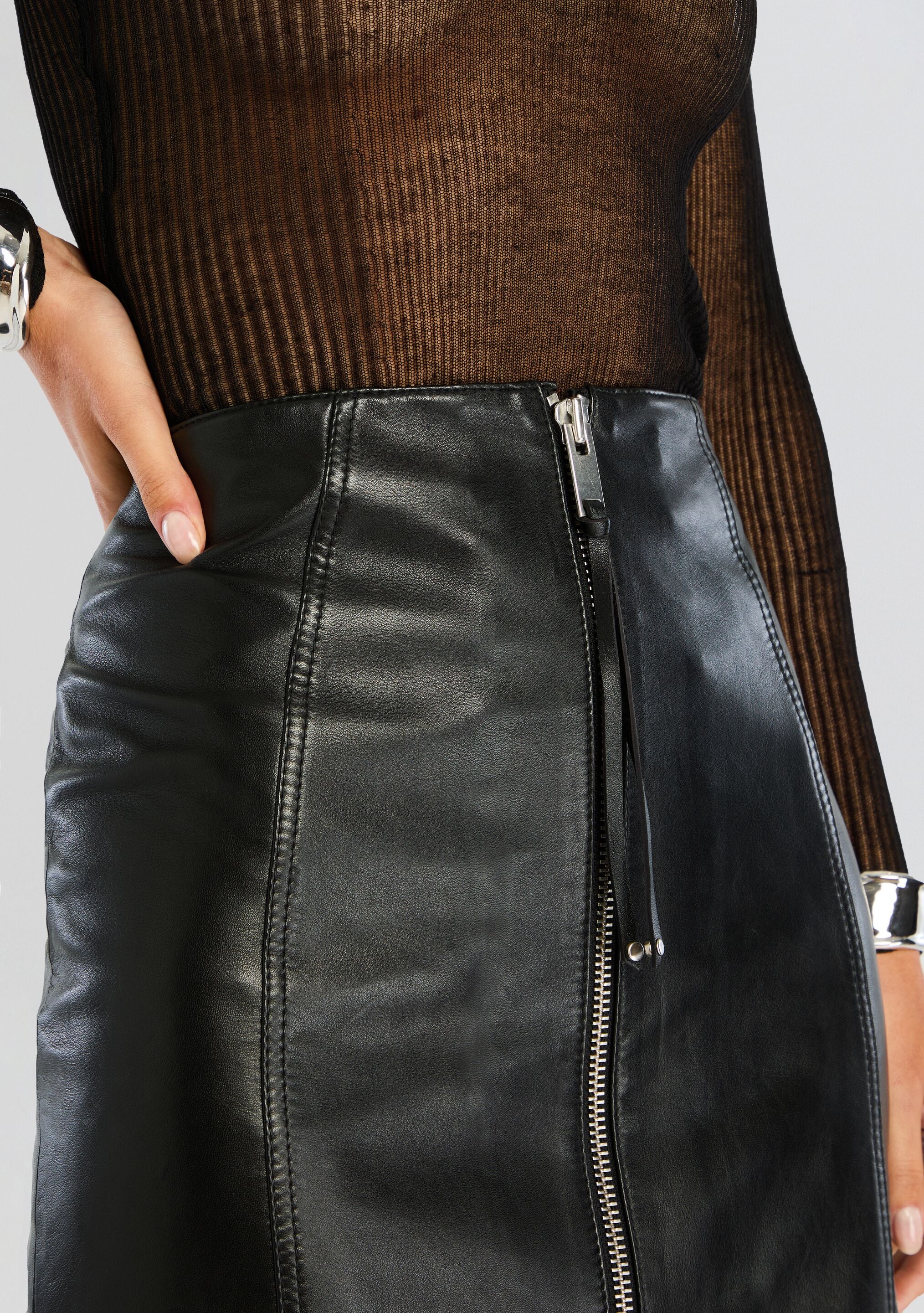 Adrienne Leather Skirt-Cup Shy