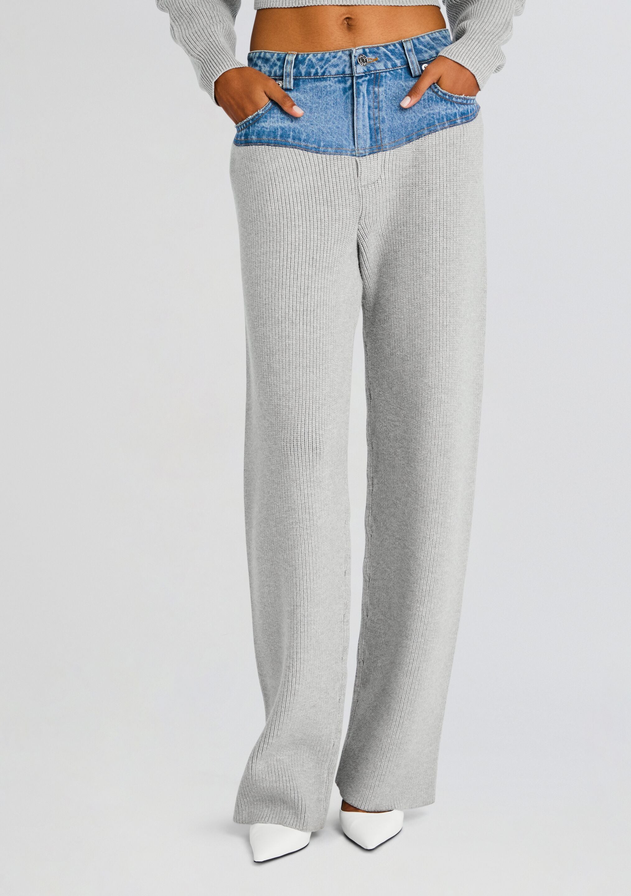 Chani Knit Denim Pant-Cup Shy