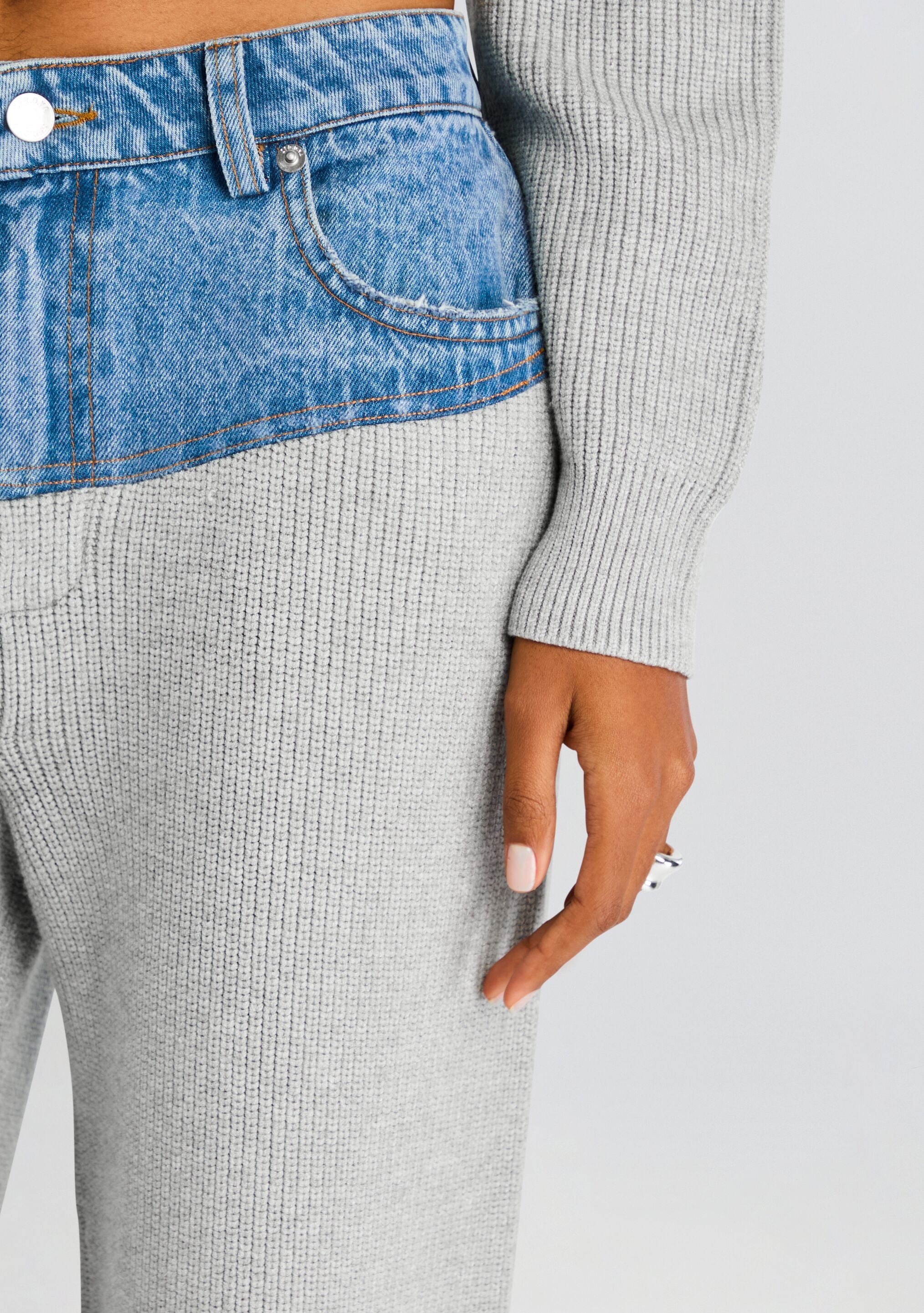 Chani Knit Denim Pant-Cup Shy
