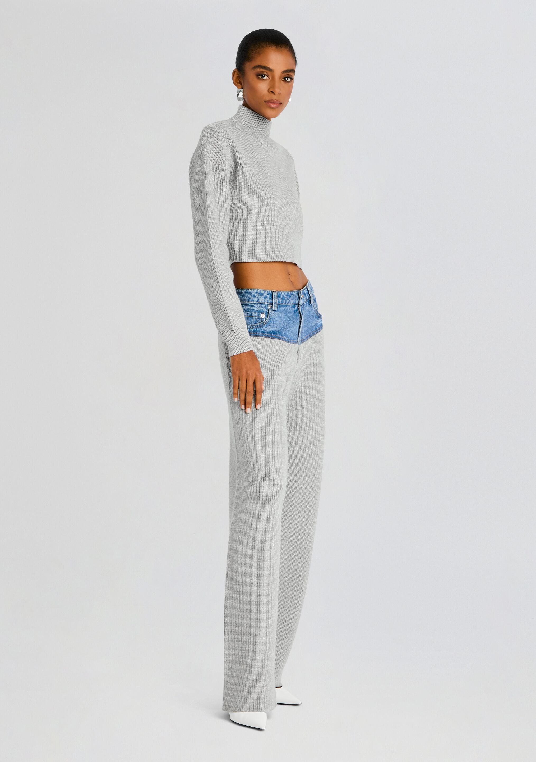 Chani Knit Denim Pant-Cup Shy