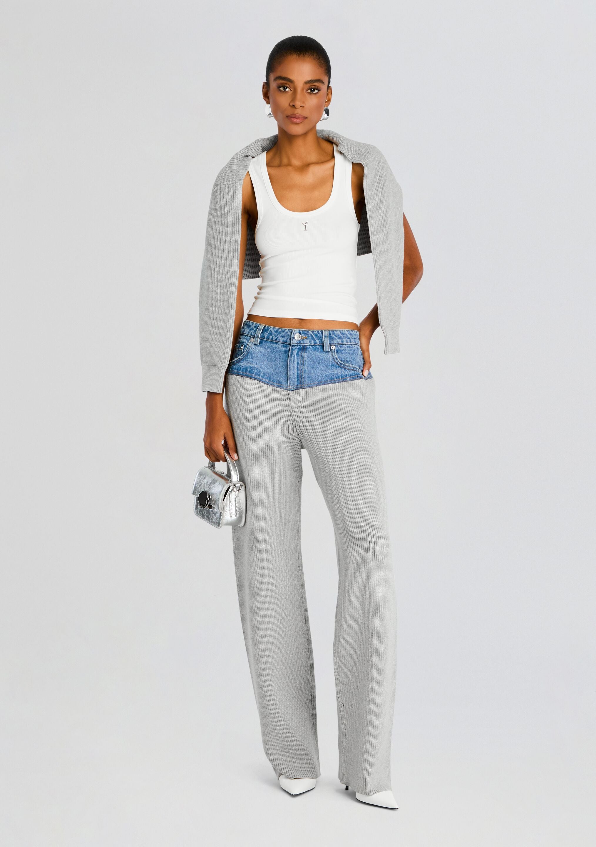Chani Knit Denim Pant-Cup Shy