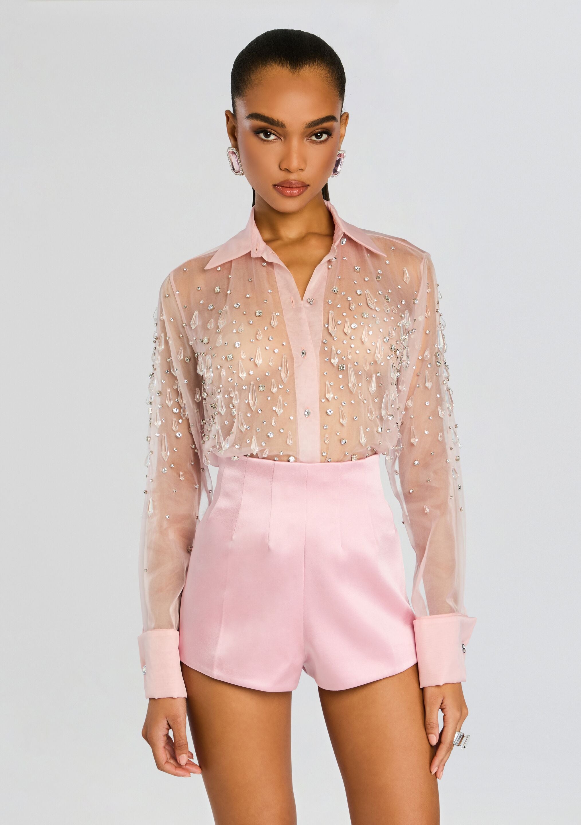Aubriella Embellished Shirt-Cup Shy