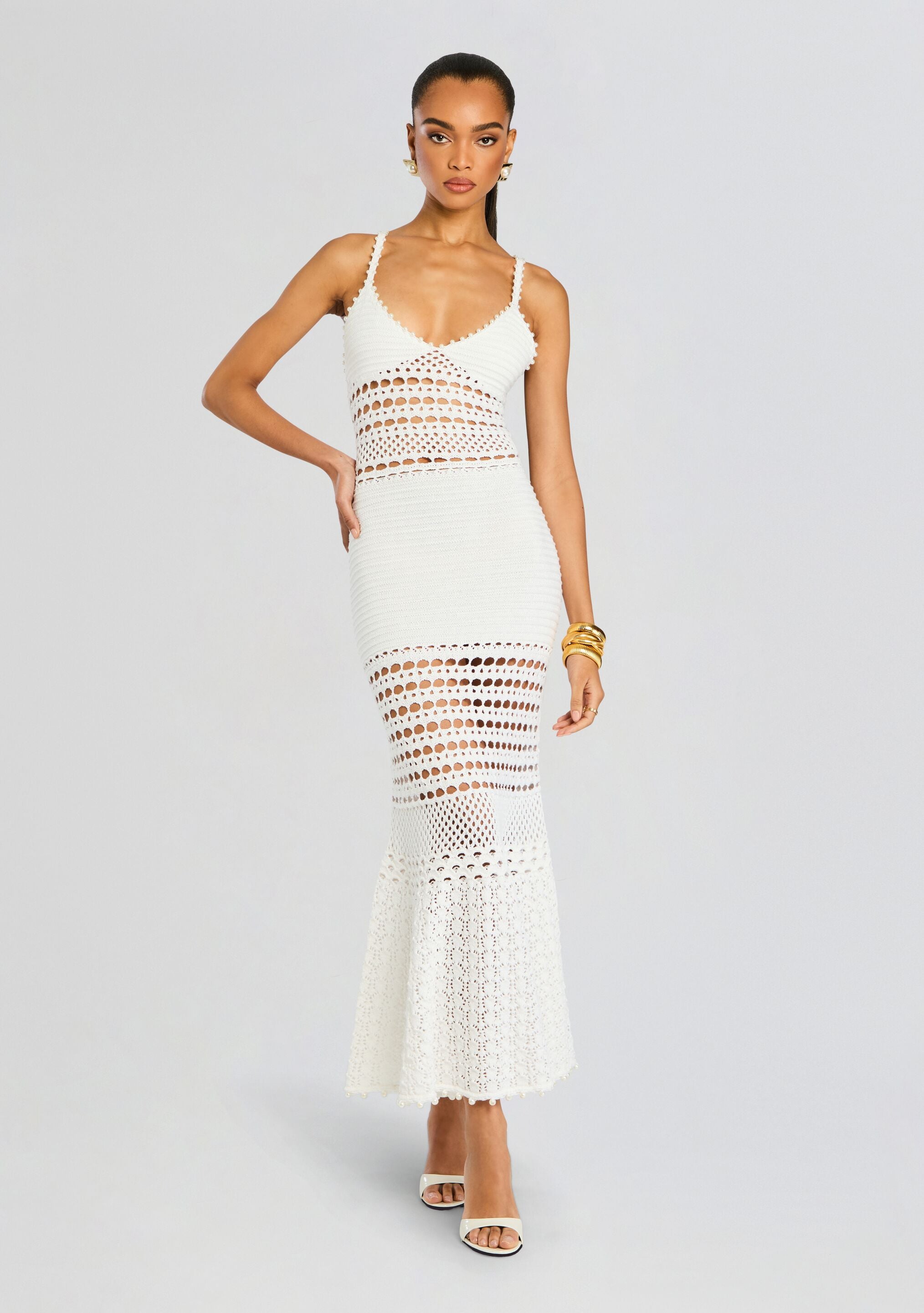 Belize Knit Crochet Dress-Cup Shy