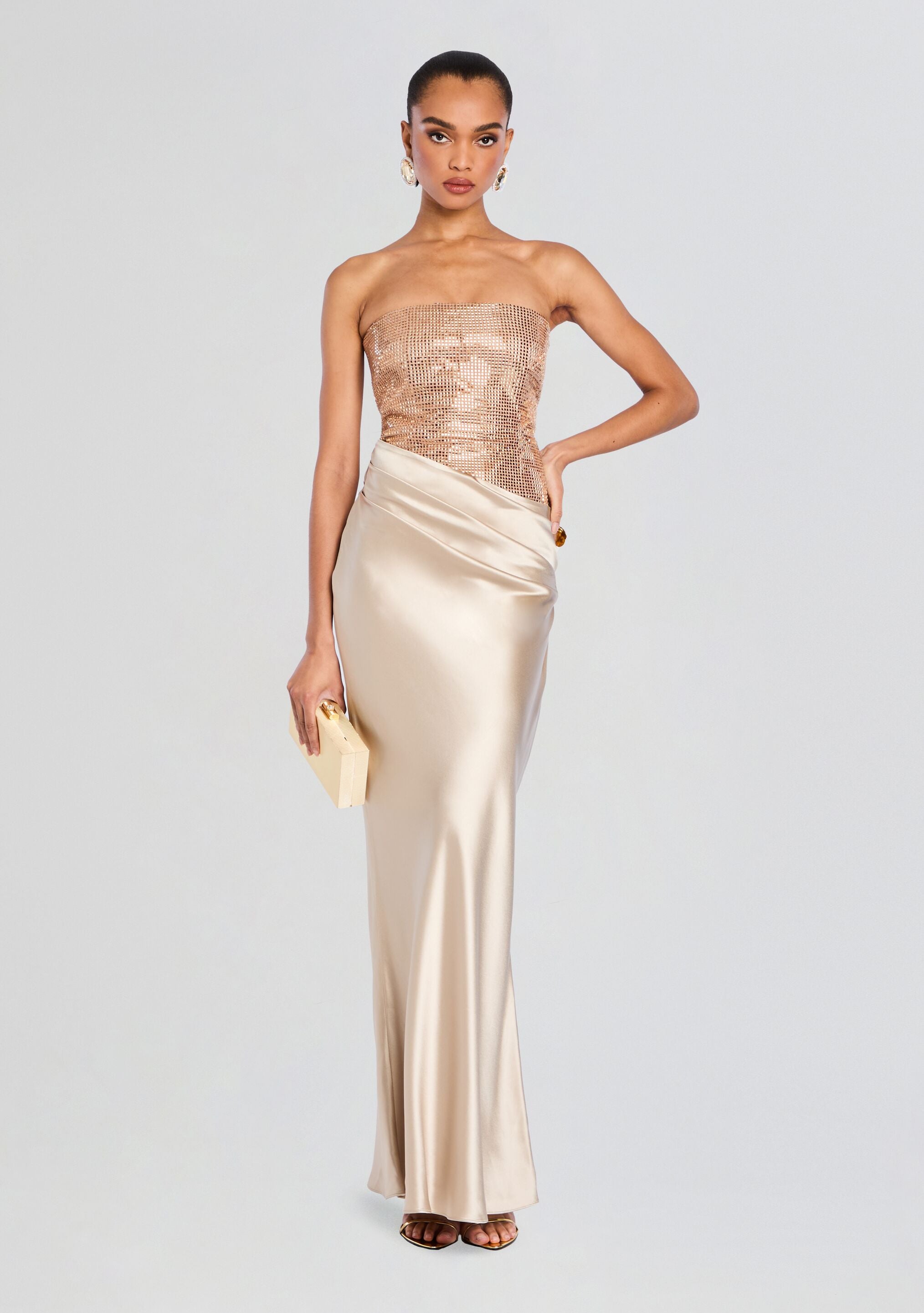 Alexandra Embellished Dress-Cup Shy