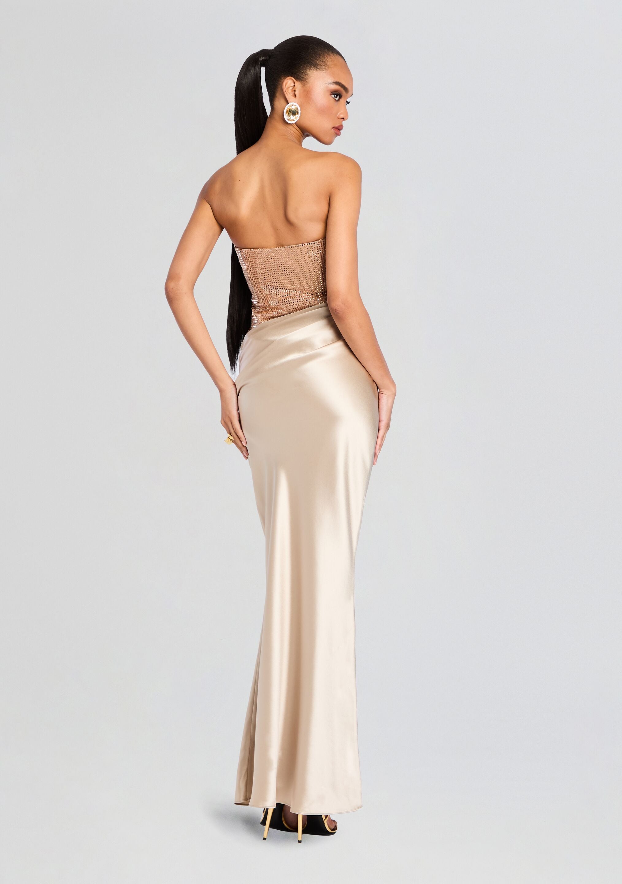 Alexandra Embellished Dress-Cup Shy