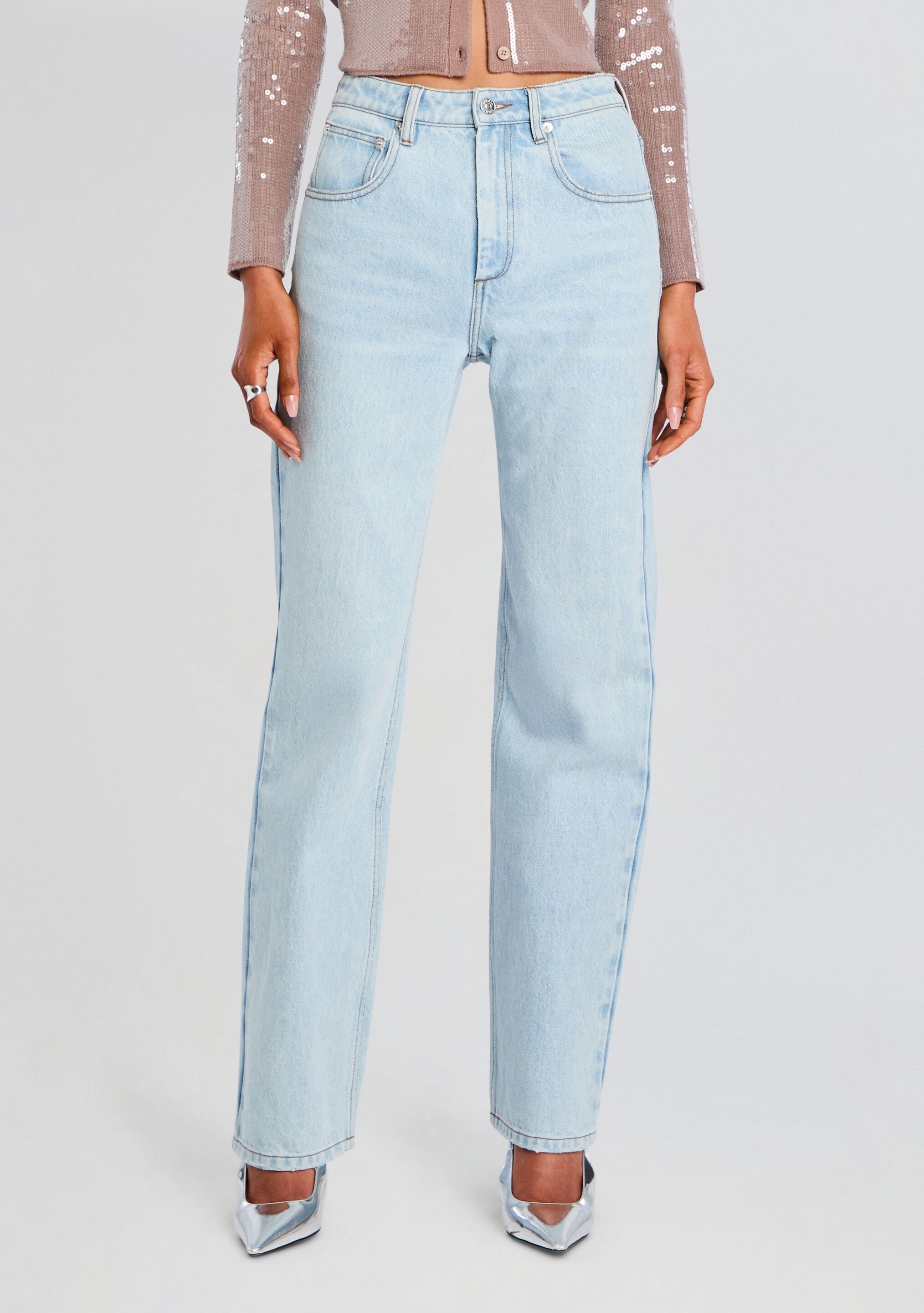Brooklyn High Rise Straight Jean-Cup Shy
