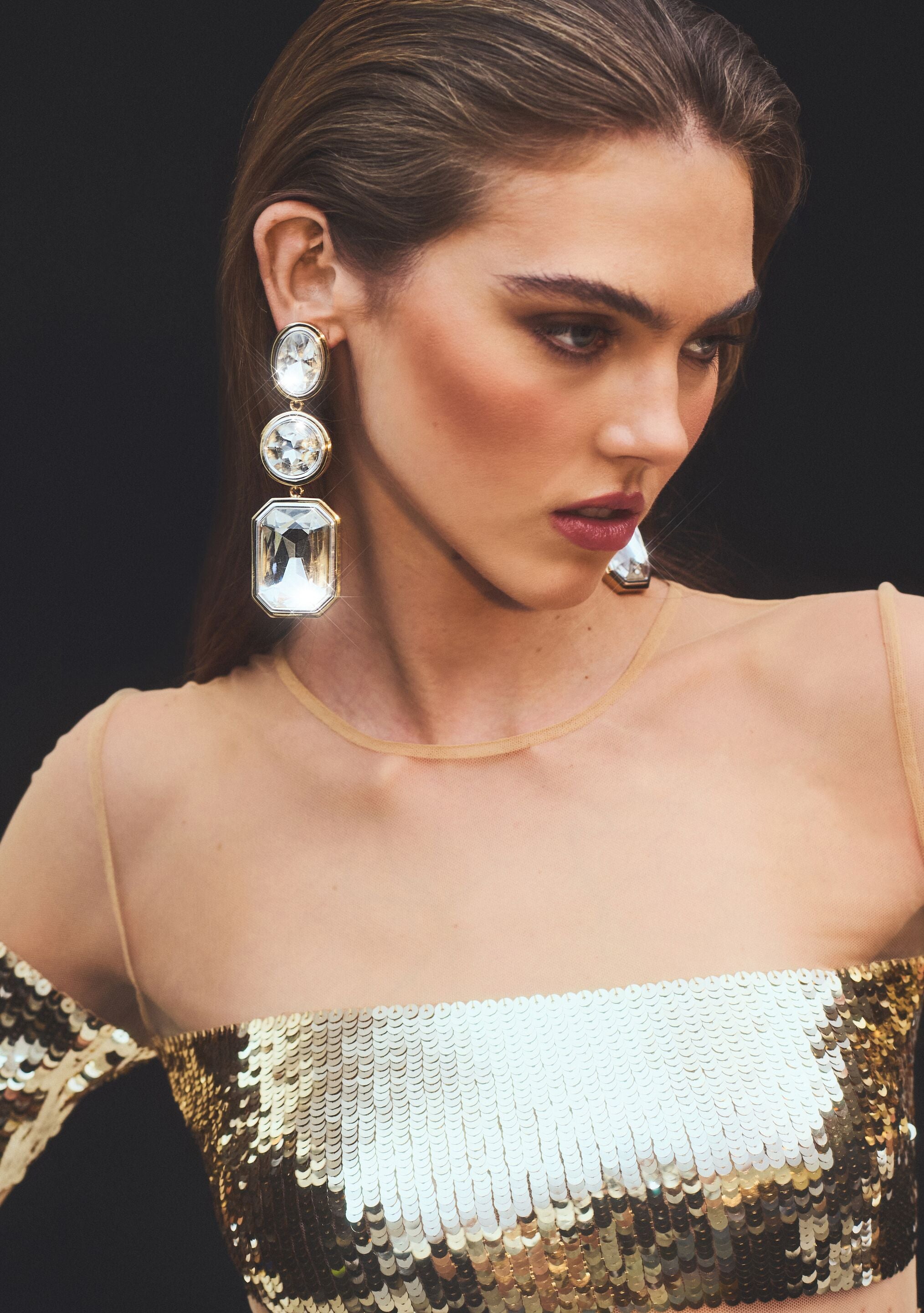 Camille Gemstone Drop Earrings-Cup Shy