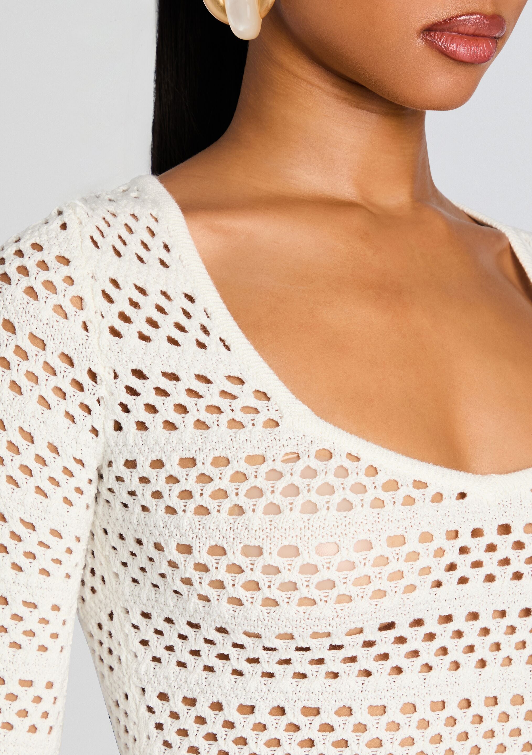 Sophie Crochet Mini Dress-Cup Shy