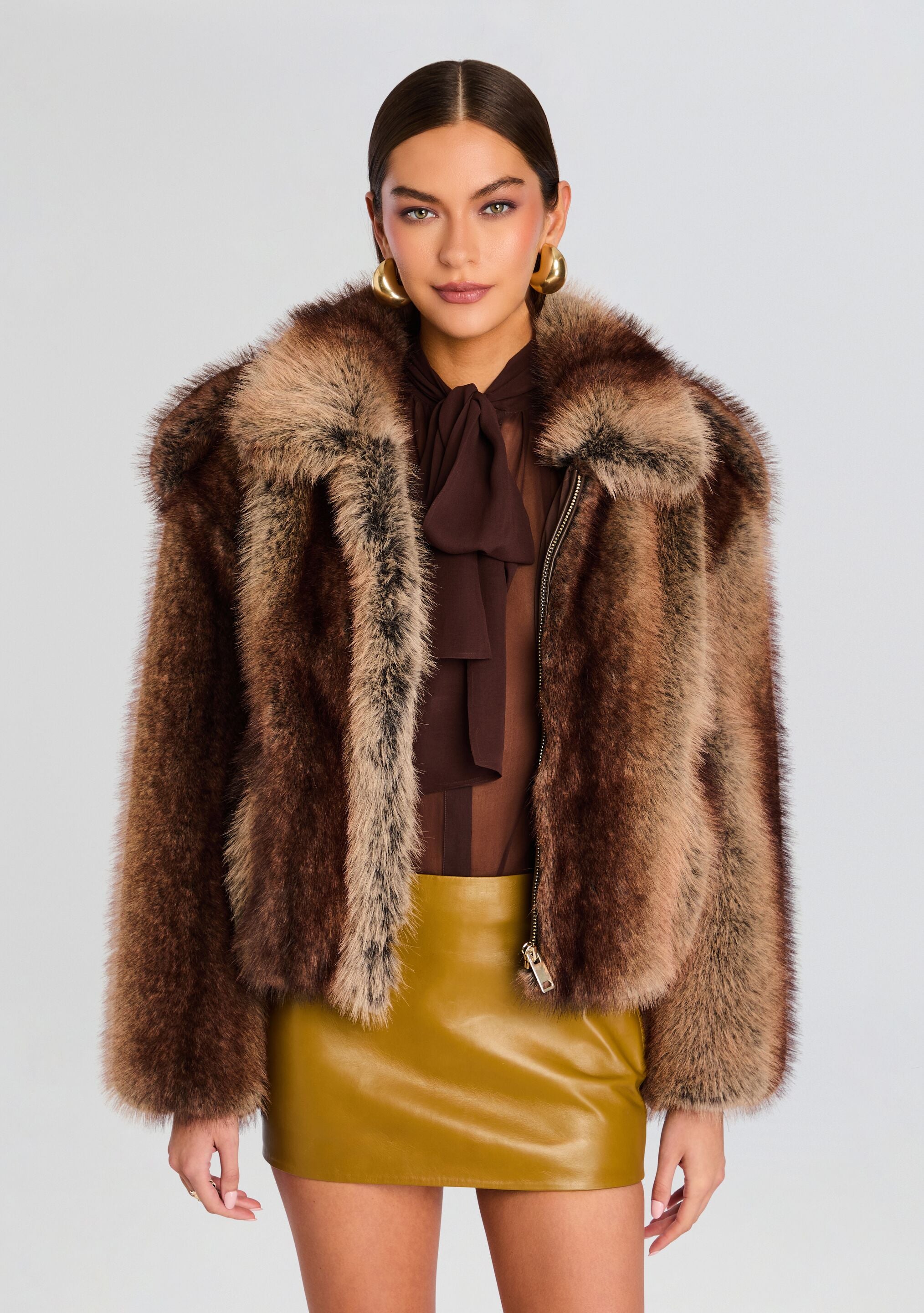 Segrid Faux Fur Bomber-Cup Shy