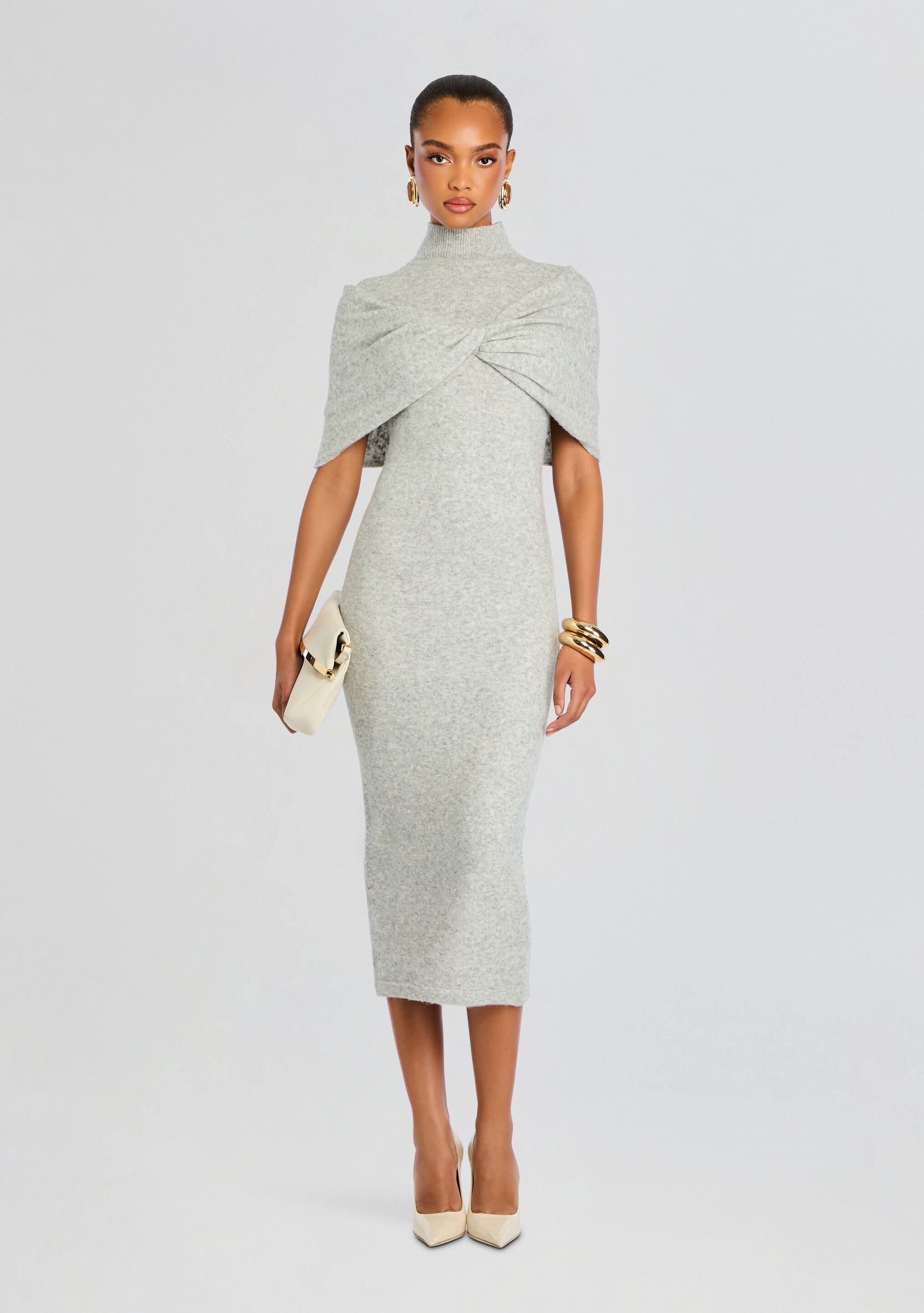 Wisteria Knit Midi Dress-Cup Shy