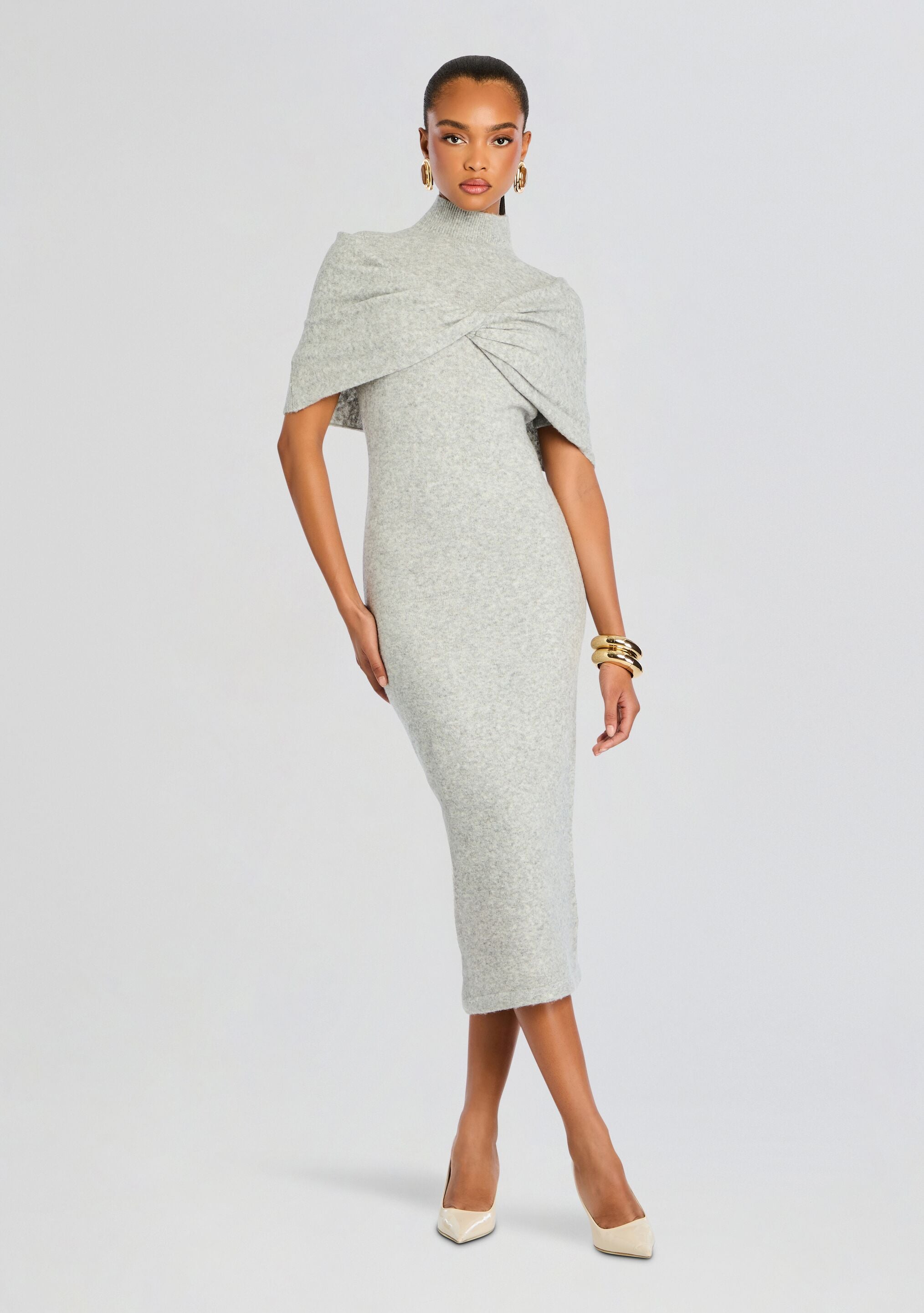 Wisteria Knit Midi Dress-Cup Shy