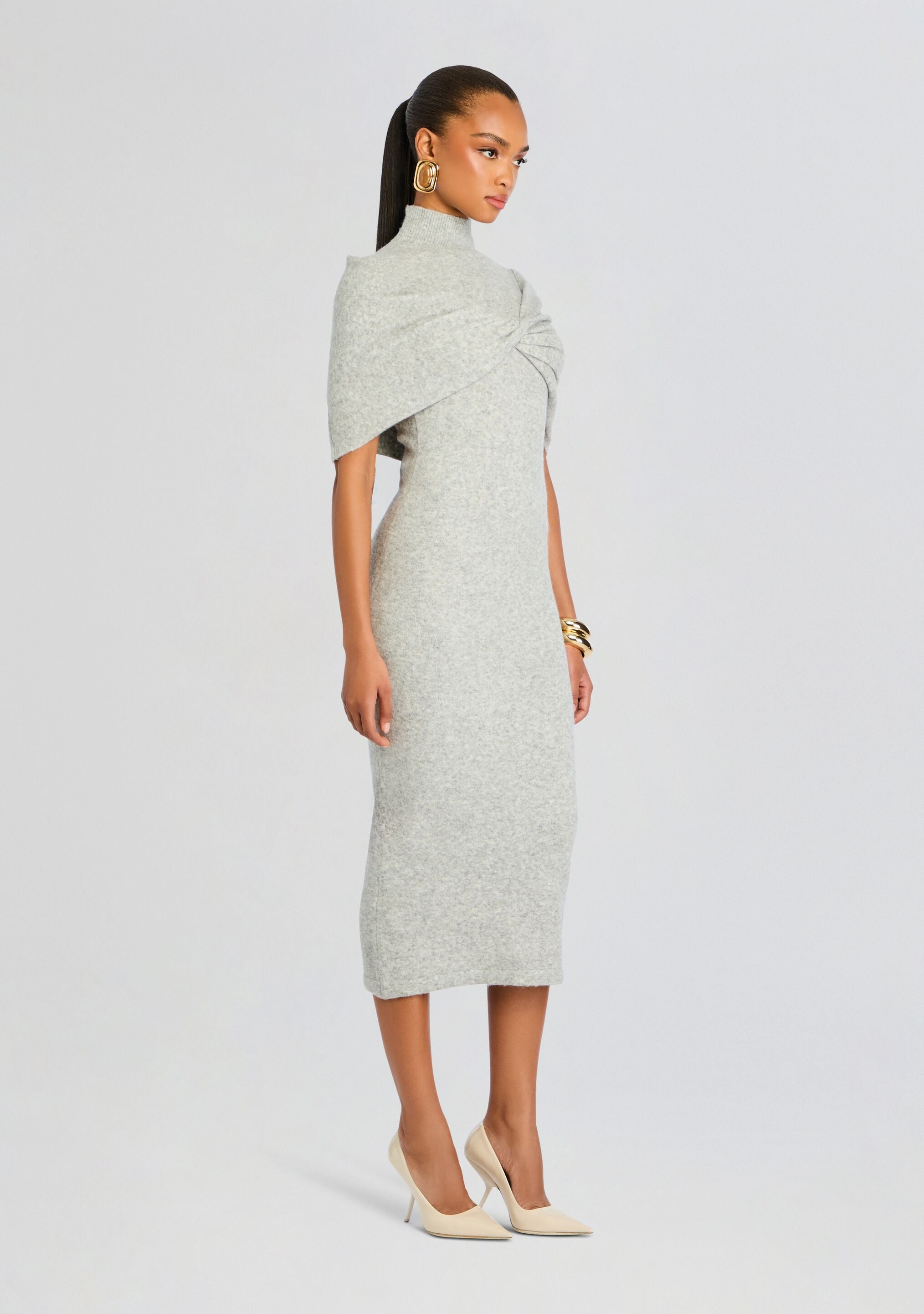 Wisteria Knit Midi Dress-Cup Shy