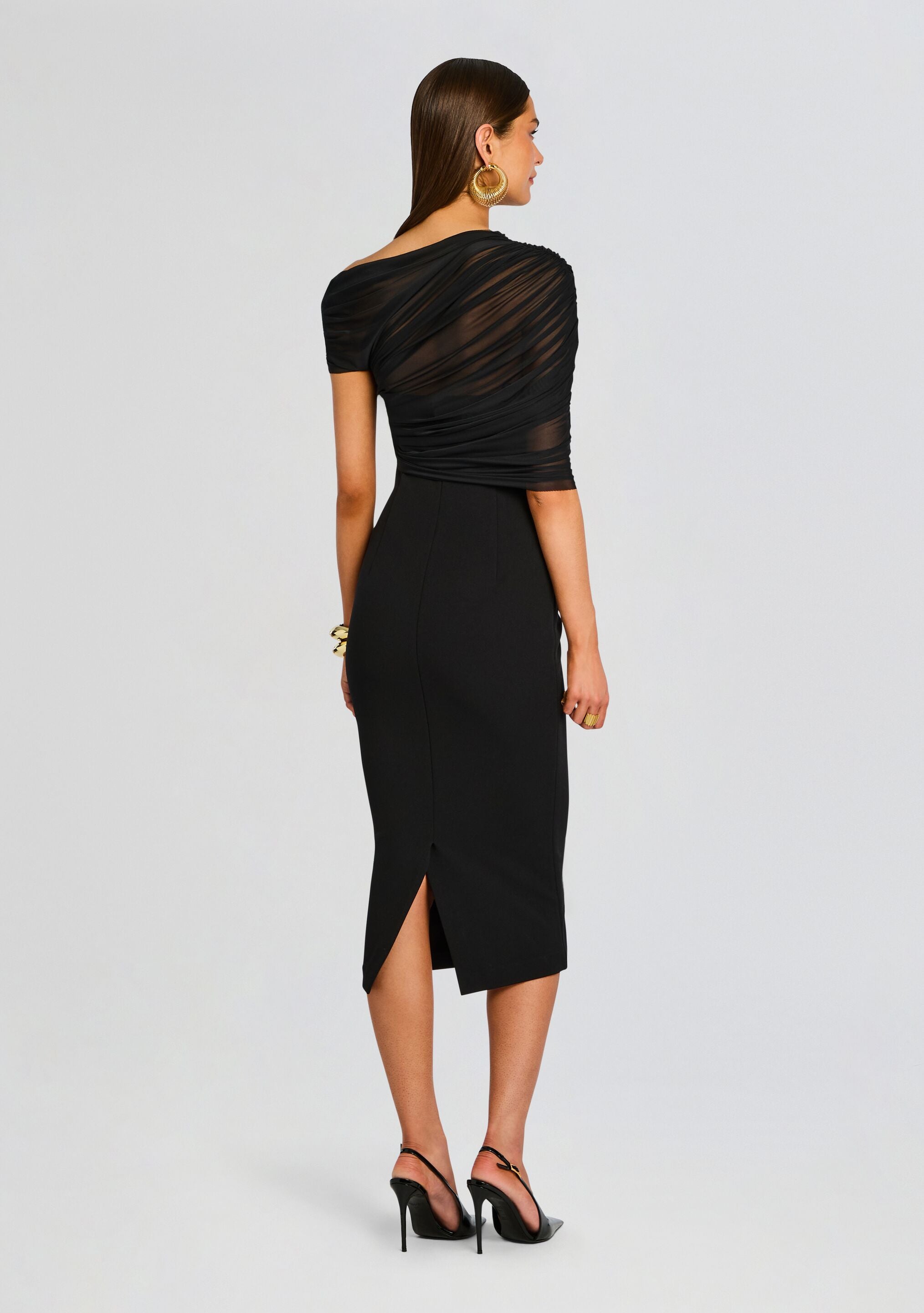 Selma Midi Crepe Dress-Cup Shy