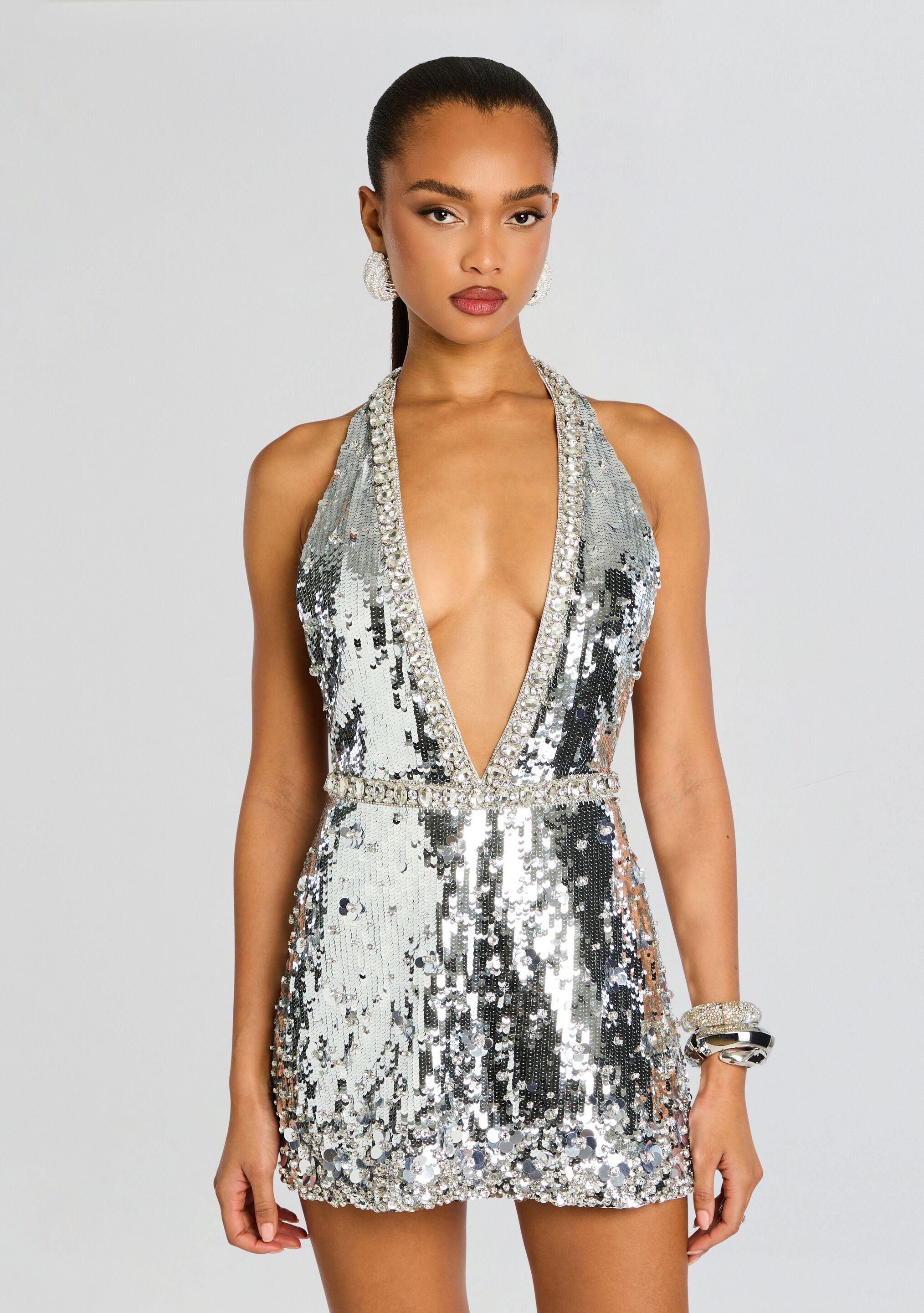 Trelly Sequin Dress-Cup Shy