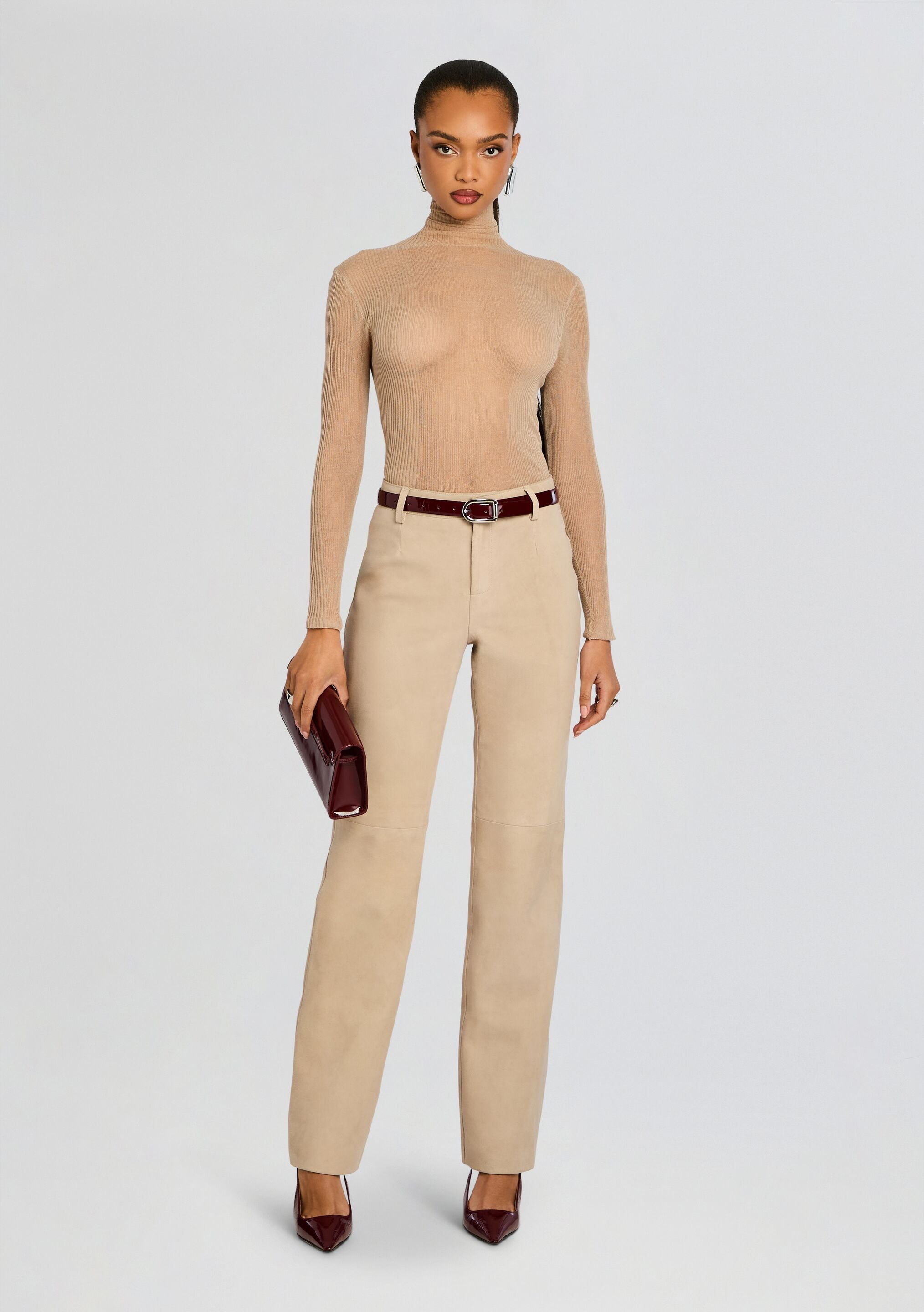Adelina Suede Pant-Cup Shy
