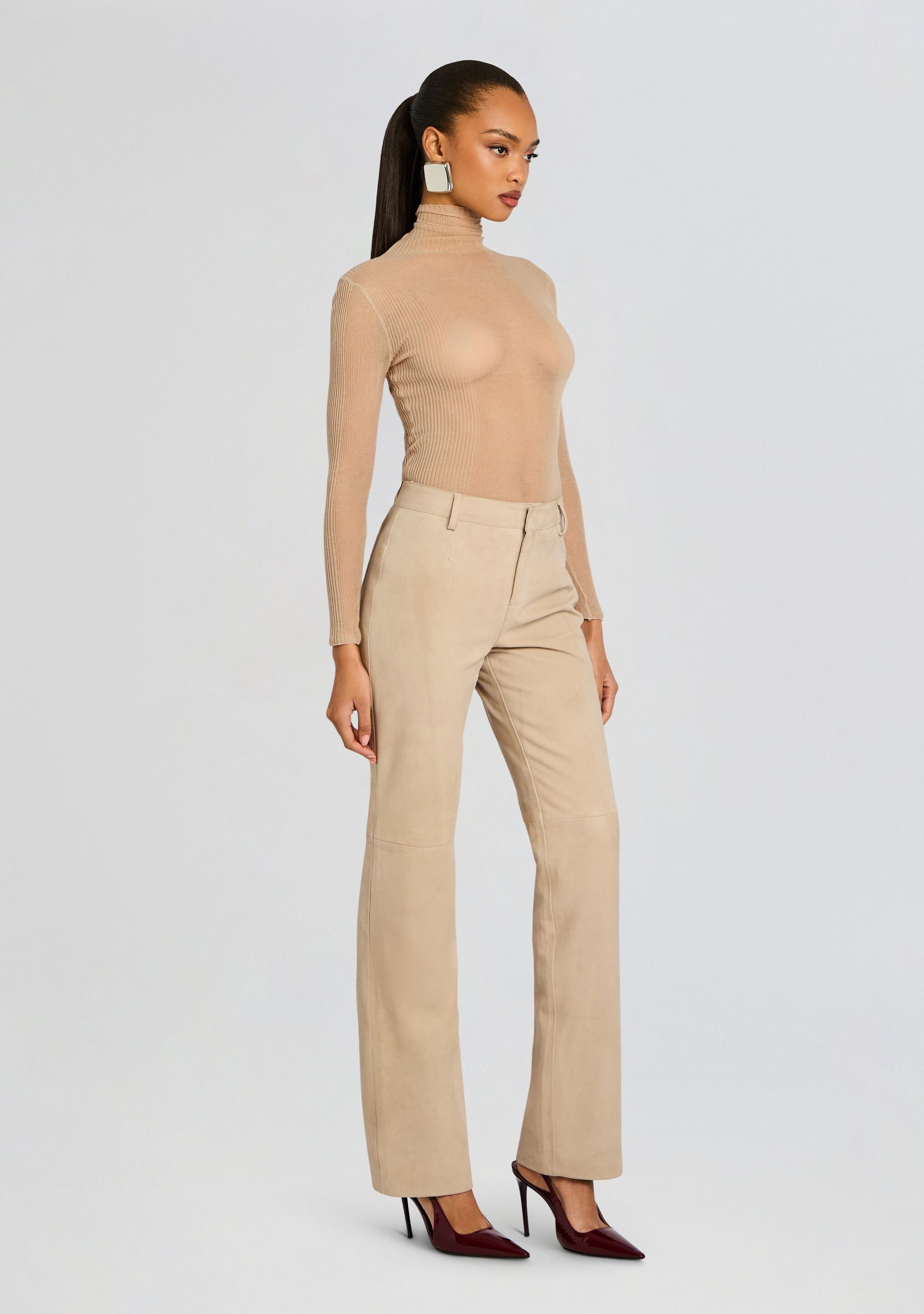 Adelina Suede Pant-Cup Shy