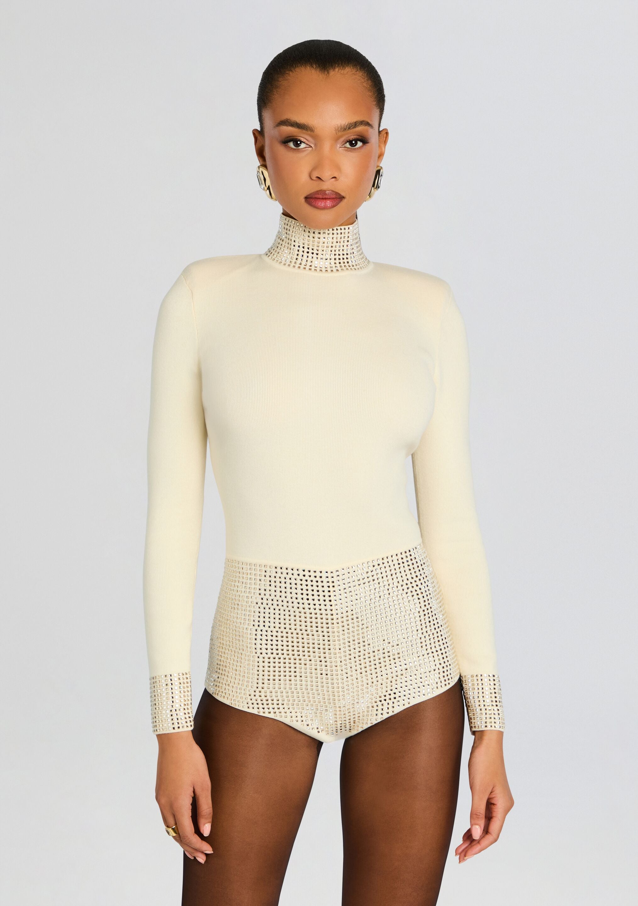 Bethanie Embellished Romper-Cup Shy