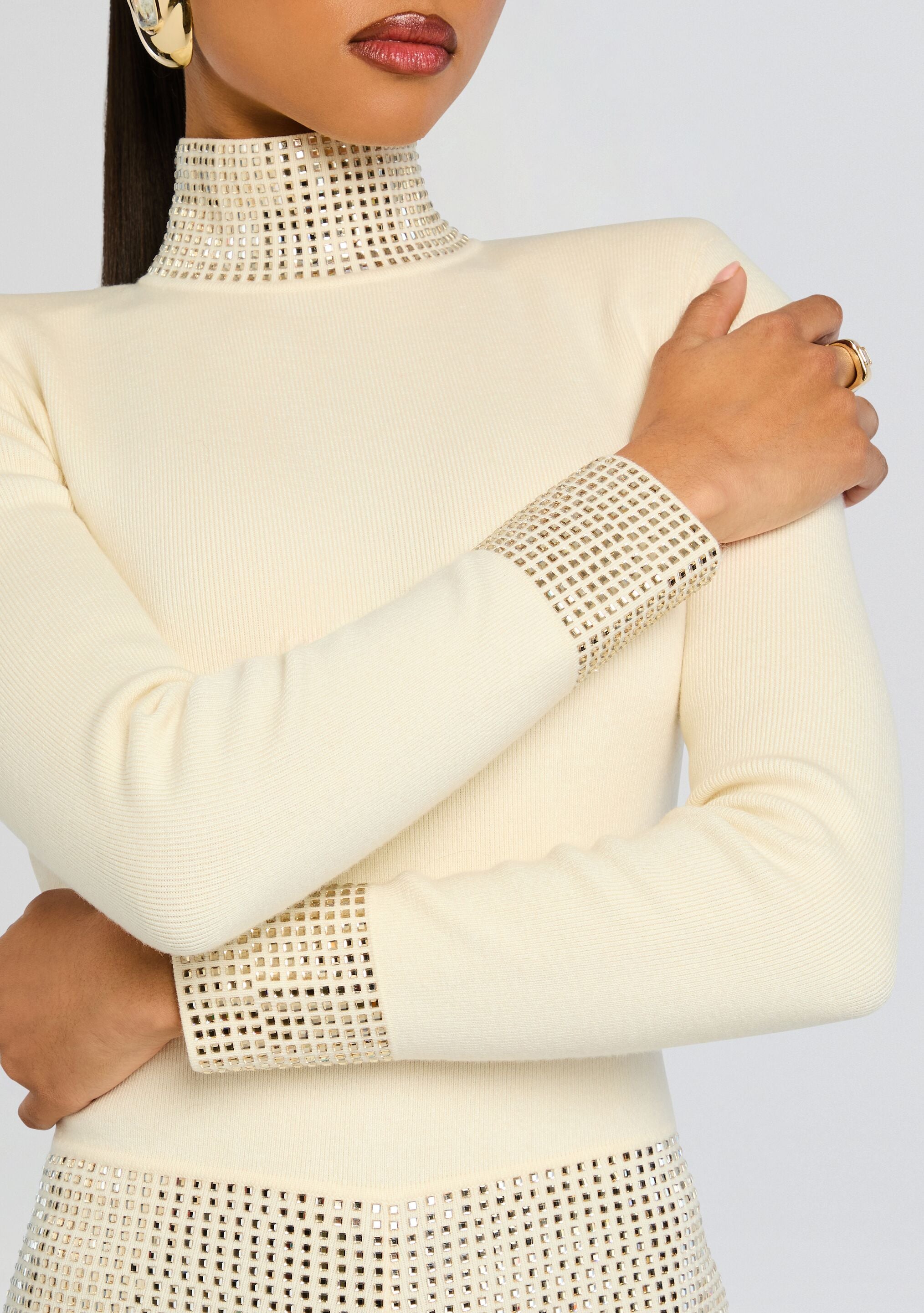 Bethanie Embellished Romper-Cup Shy