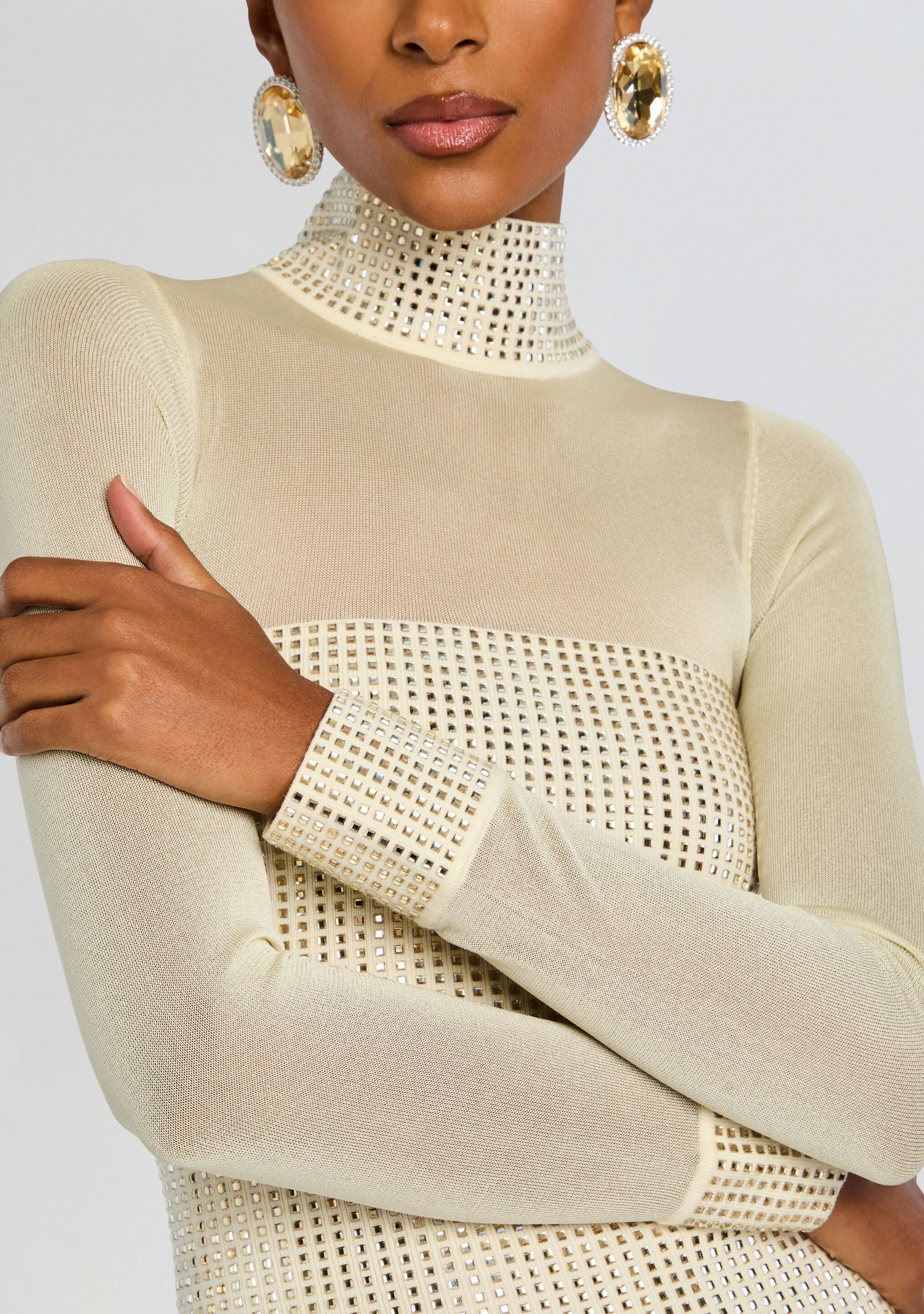 Willow Embellished Dress-Cup Shy