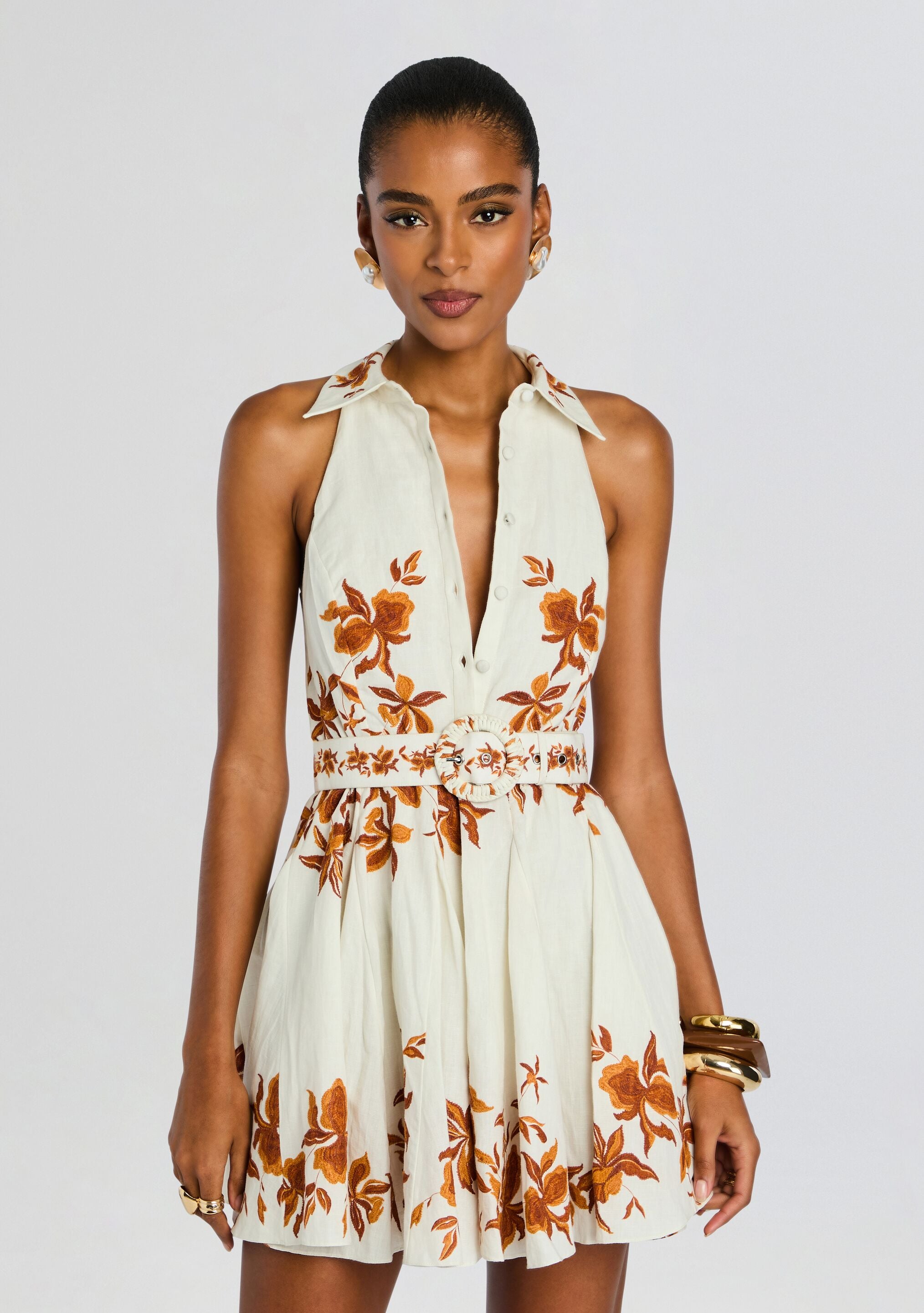 Ayra Short Dress with Belt Buckle-Cup Shy