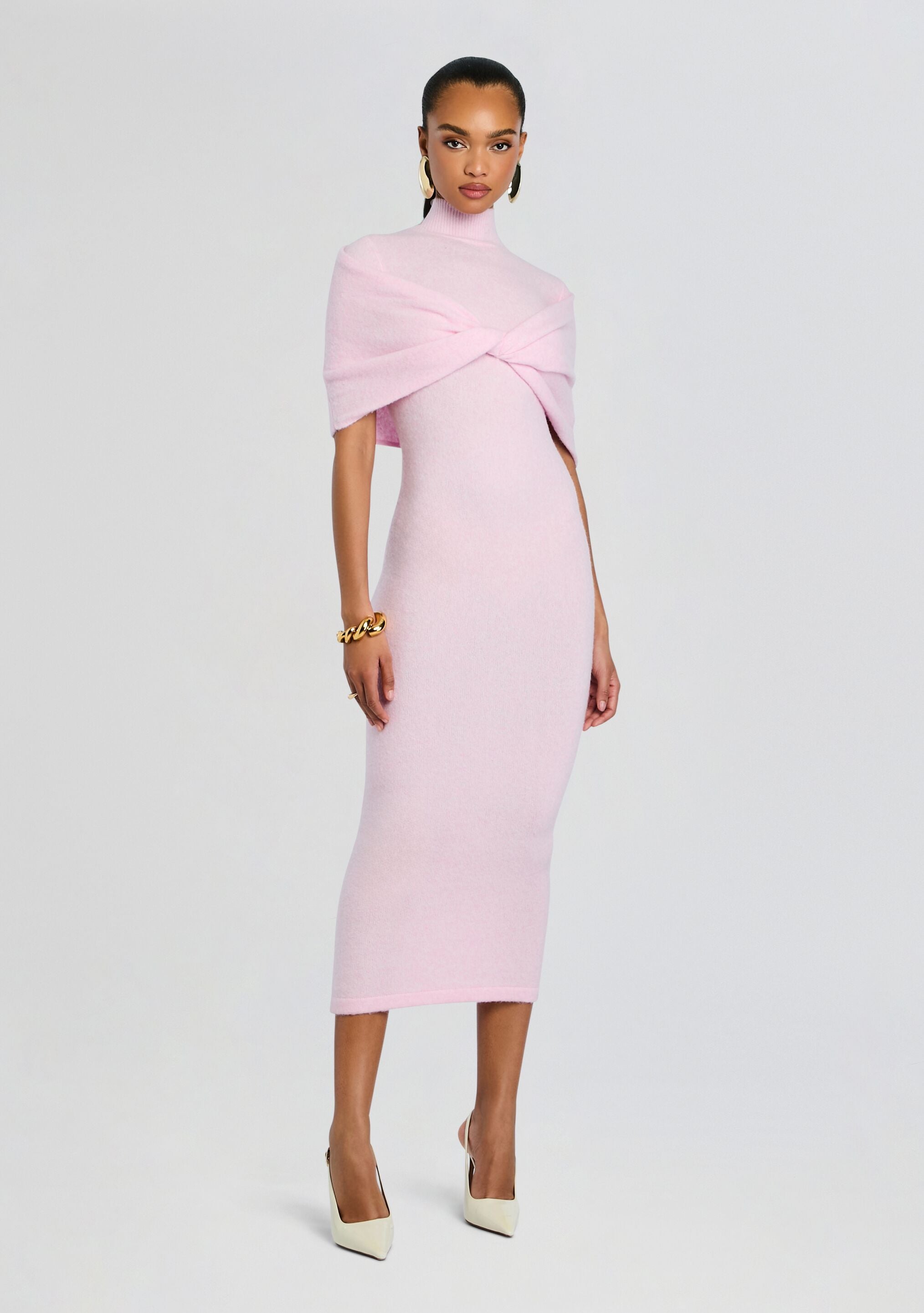 Wisteria Knit Midi Dress-Cup Shy