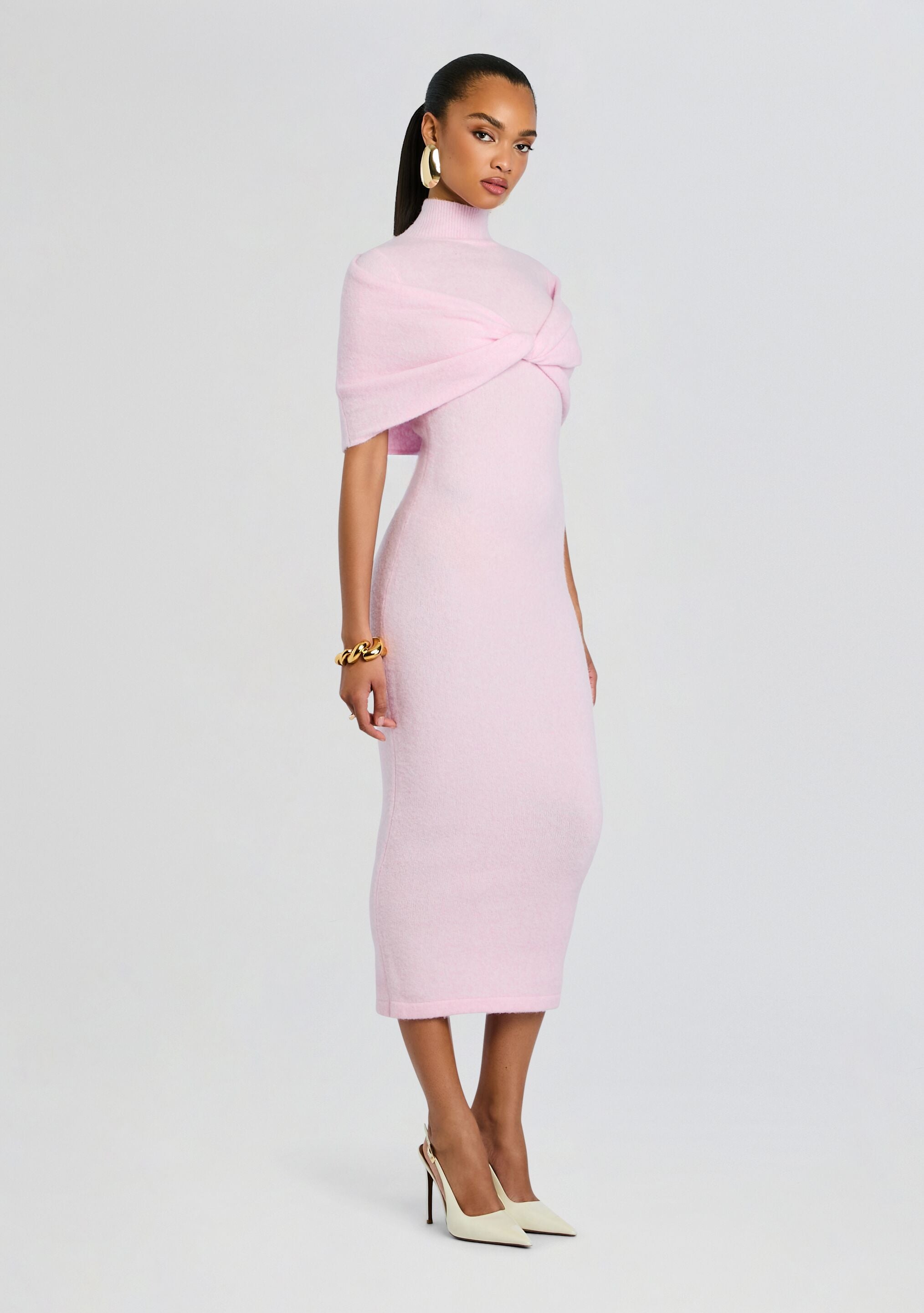 Wisteria Knit Midi Dress-Cup Shy