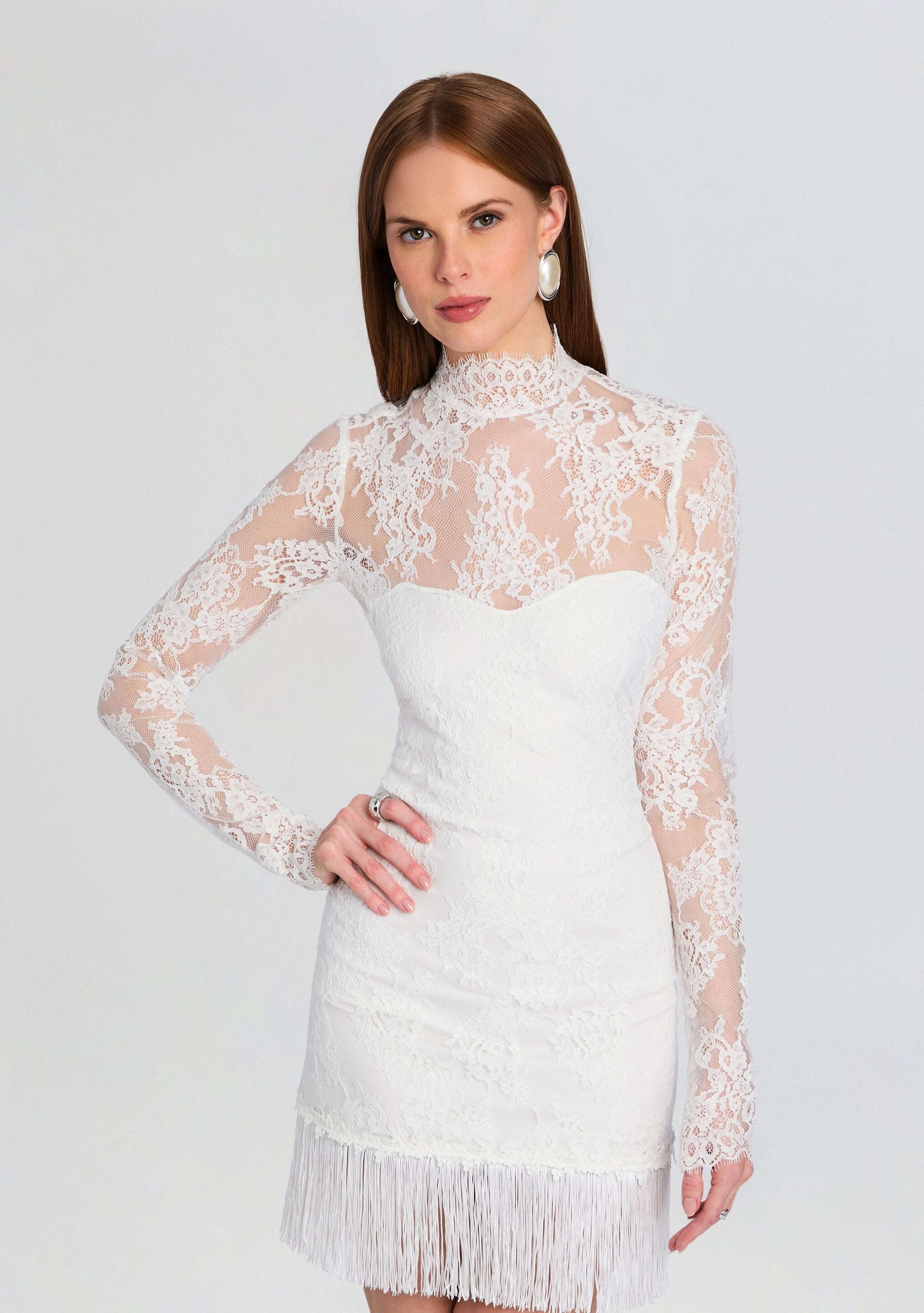 Xylina Lace Dress-Cup Shy