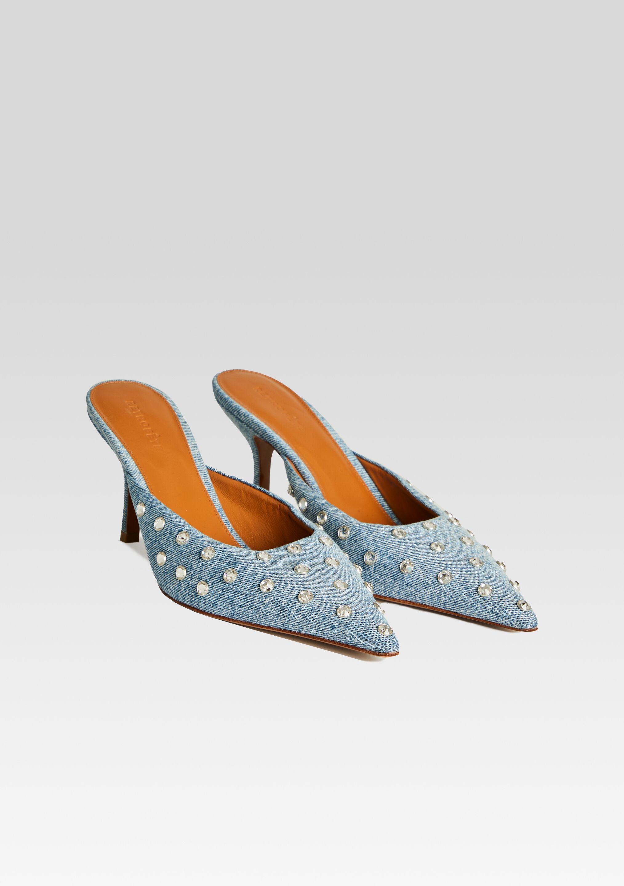 Pacifica Embellished Denim Mule-Cup Shy