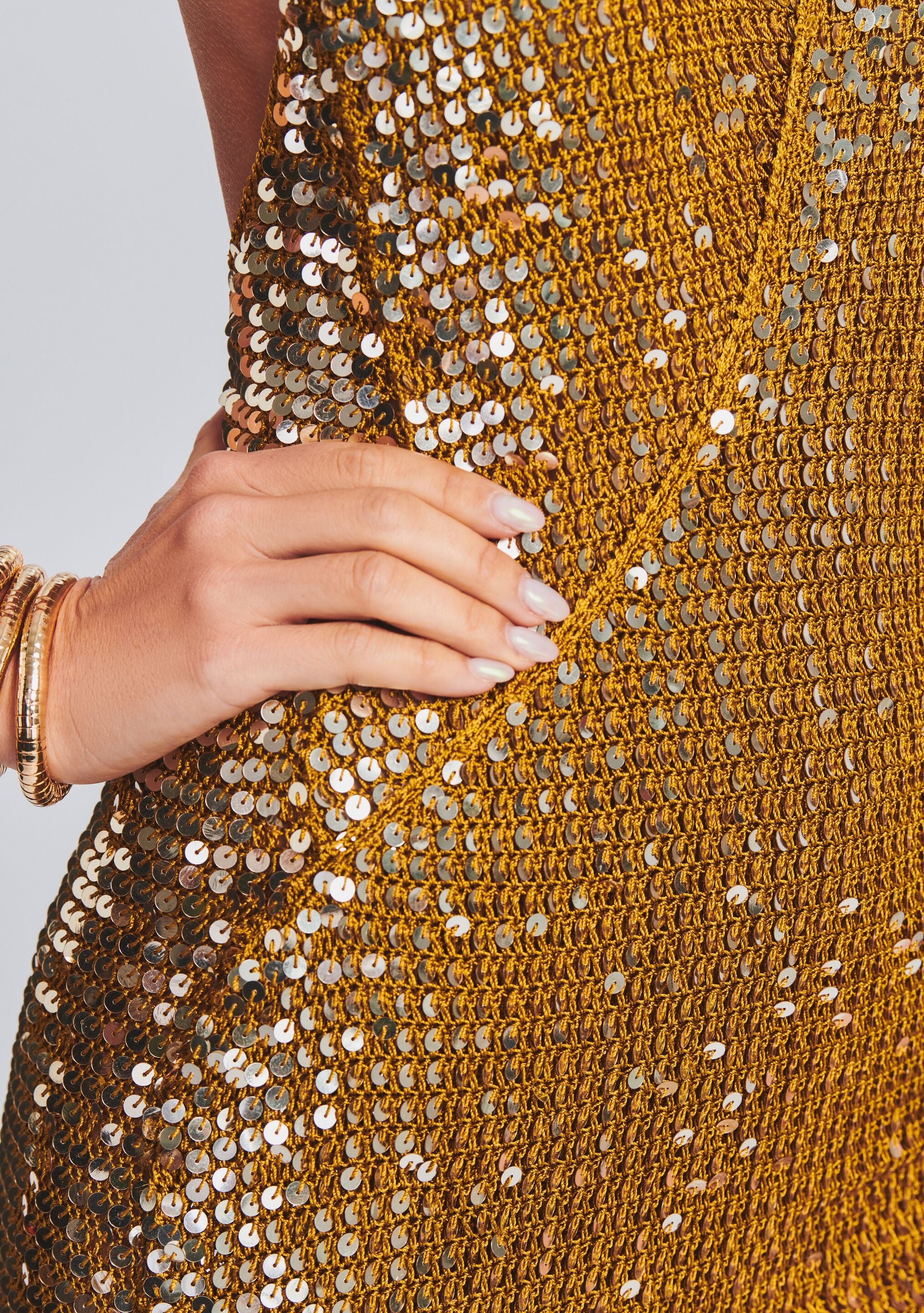 Broadway Sequin Crochet Dress-Cup Shy